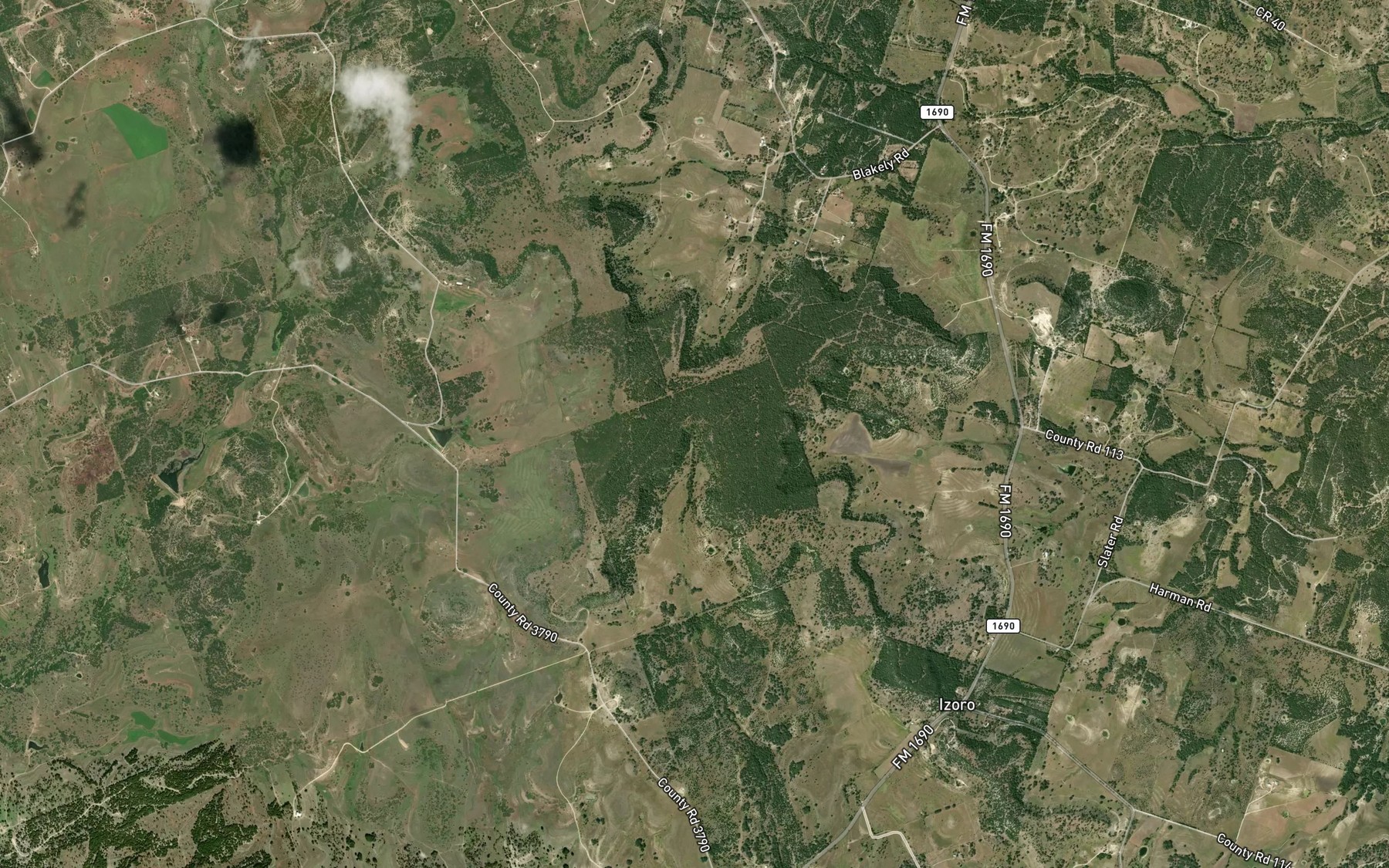 Satellite map of the Dumas Spring