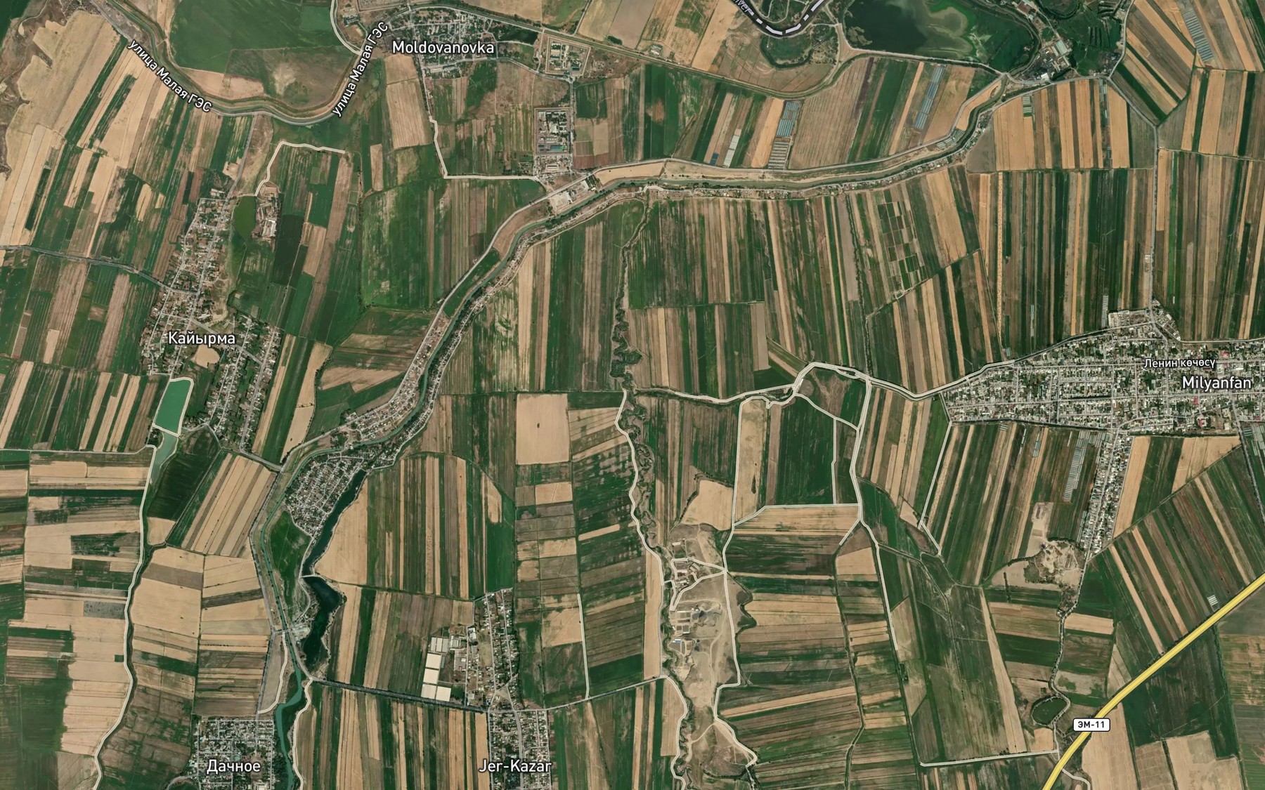 Satellite map of the Dunganskiy Kanal