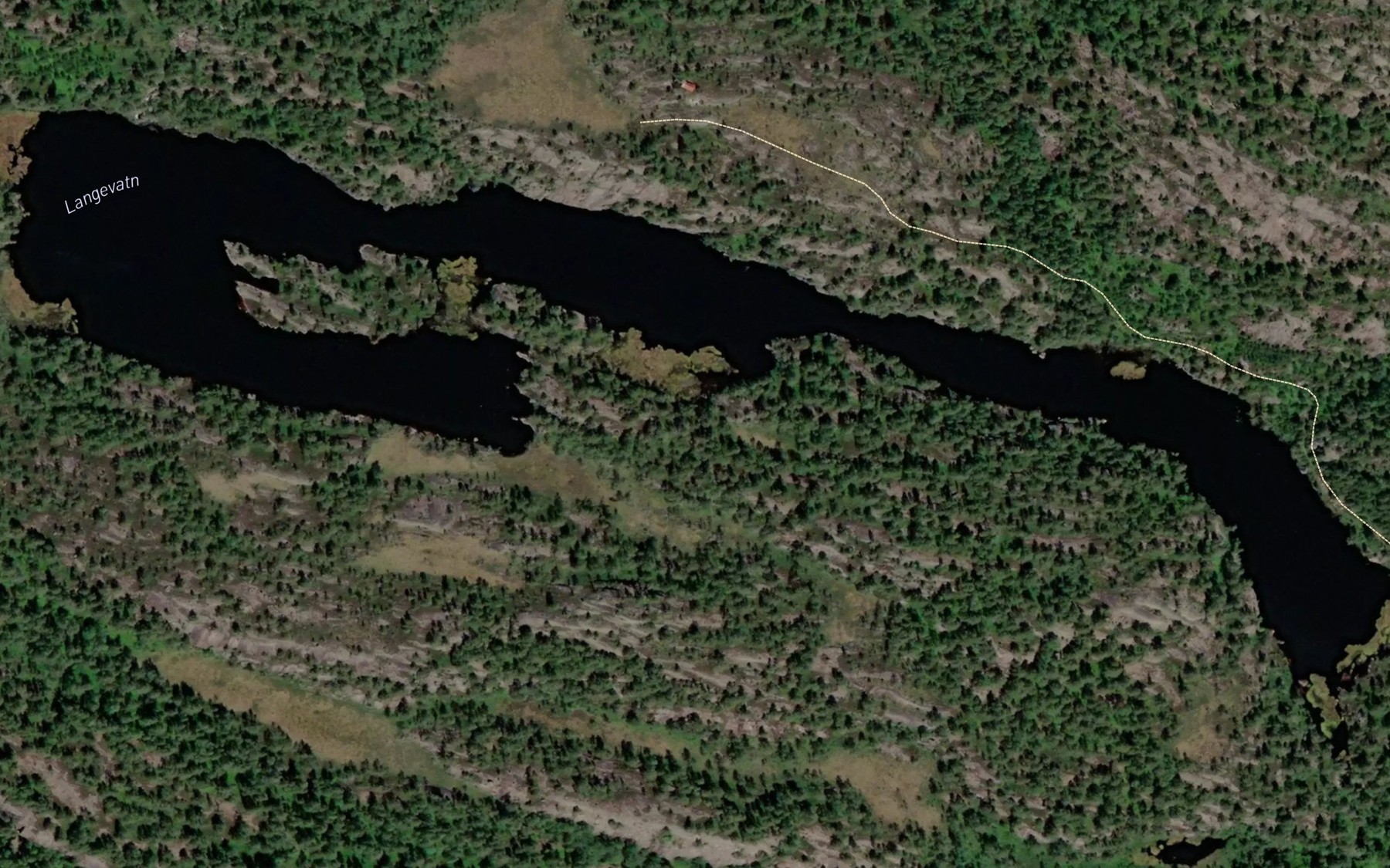 Satellite map of the Langevatn
