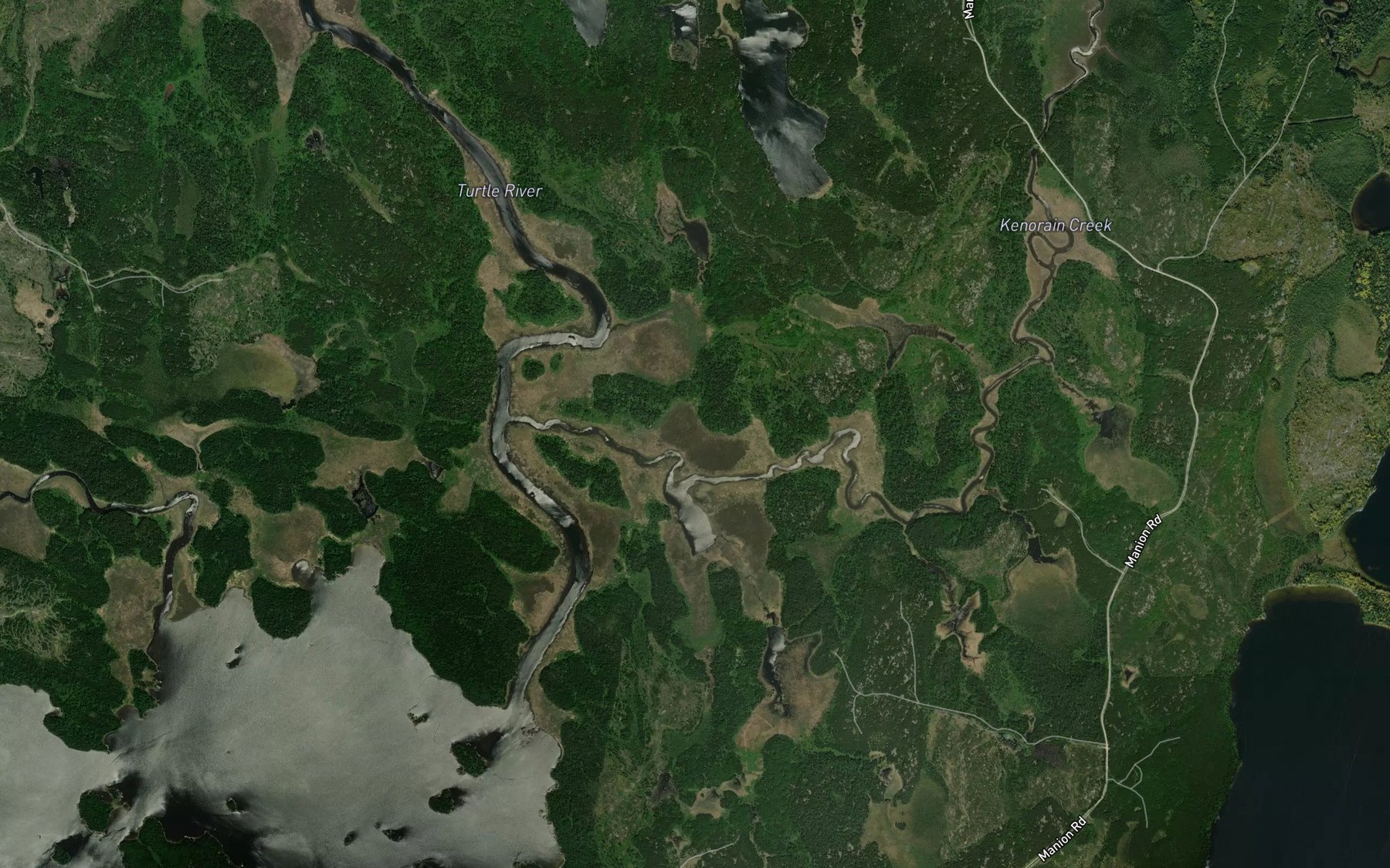 Satellite map of the Kenorain Creek