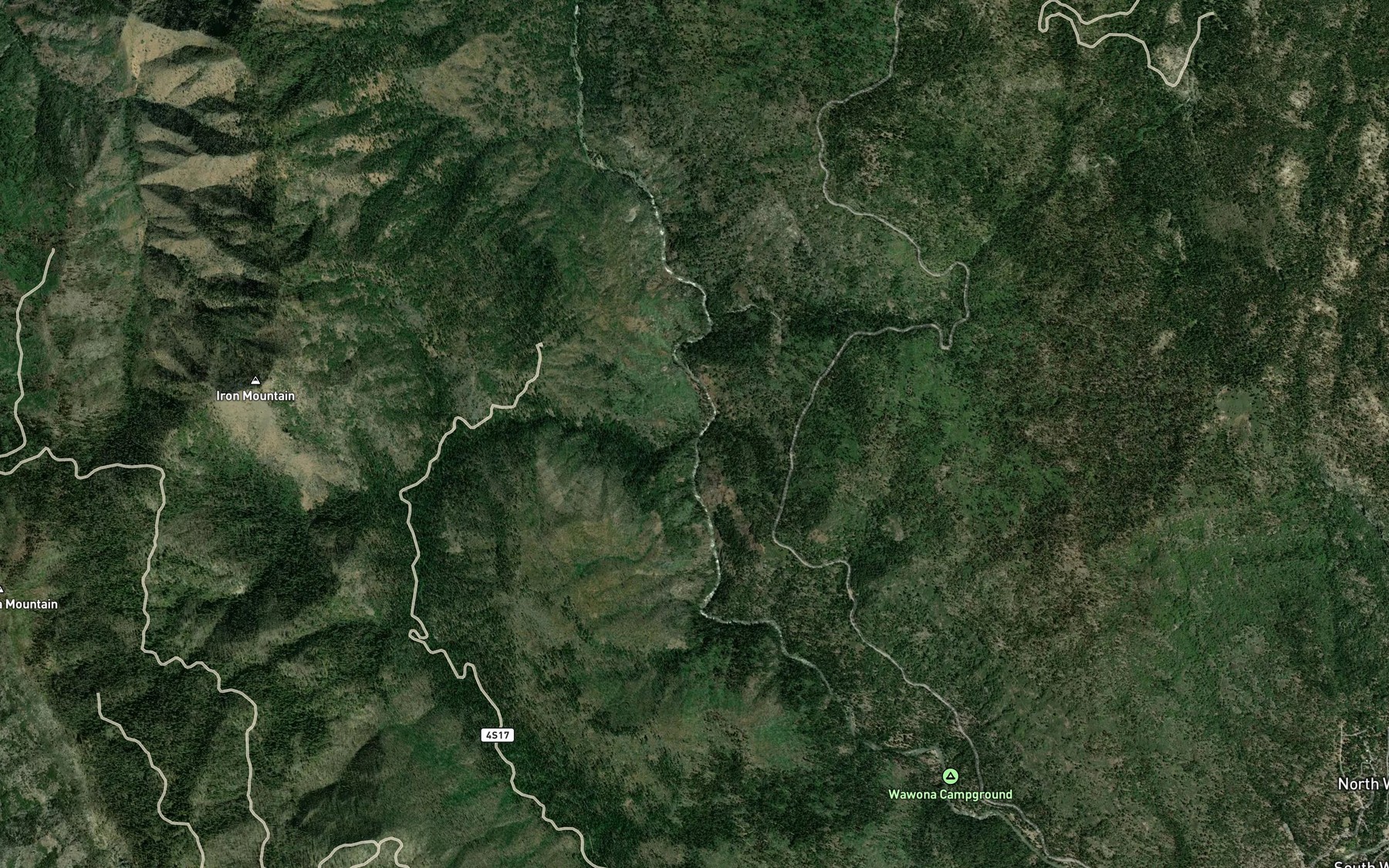 Satellite map of the Iron Creek