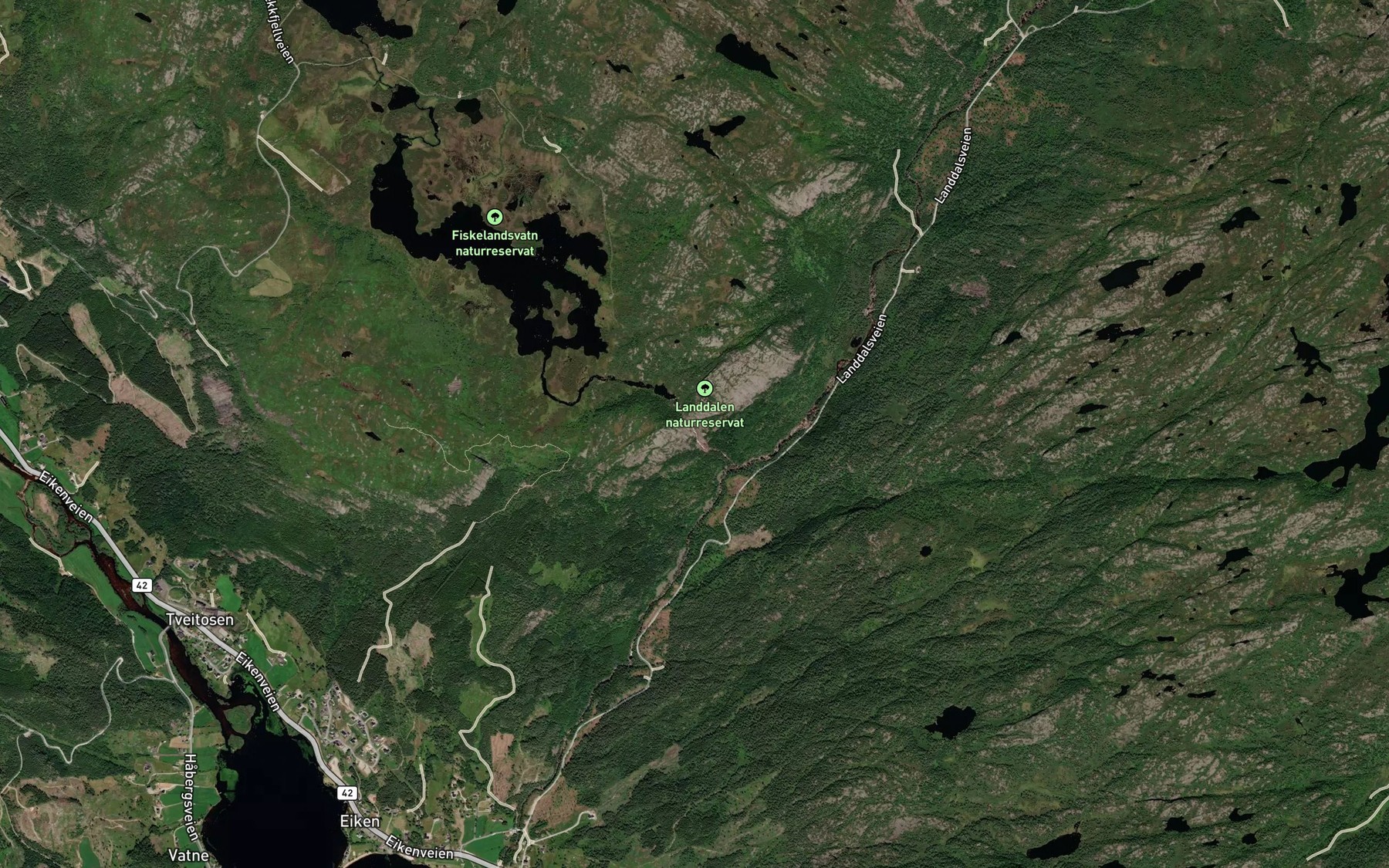 Satellite map of the Kvitafossen