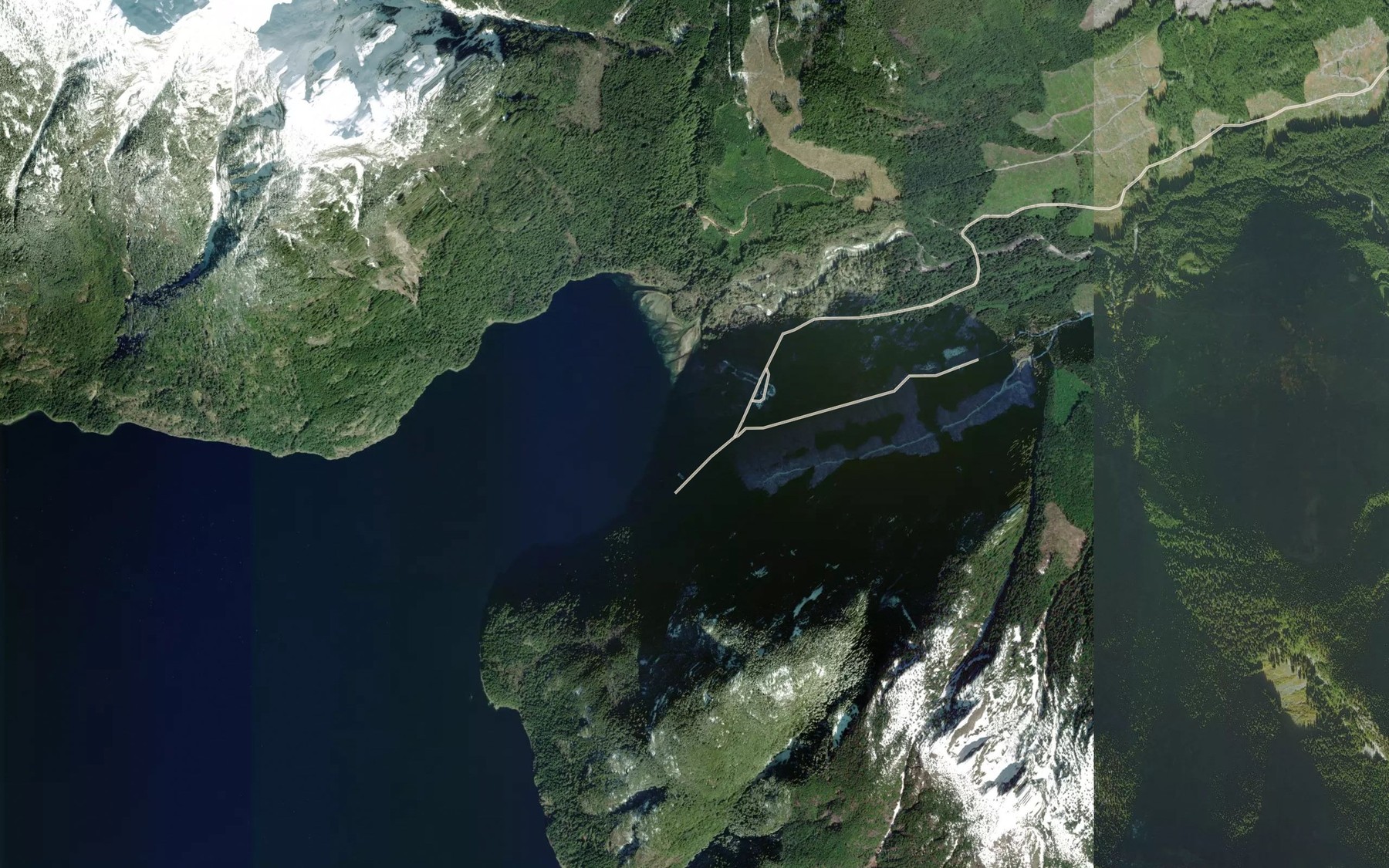 Satellite map of the High Creek