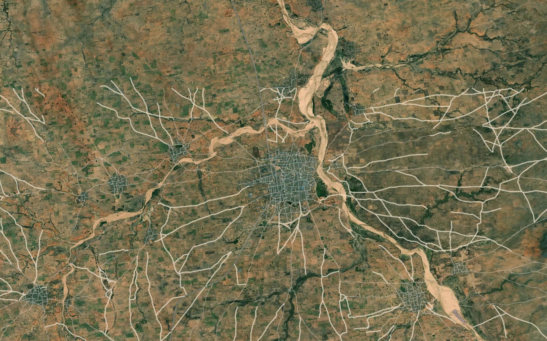 Satellite map of the River Bunsuru