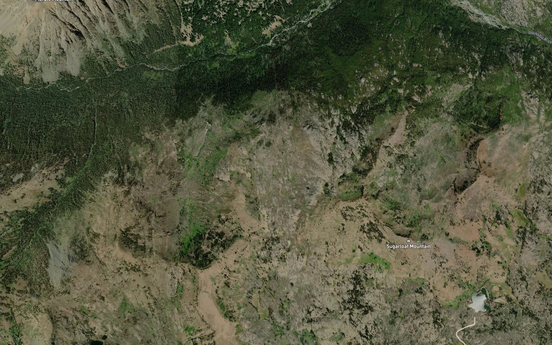 Satellite map of the Soldier Lake