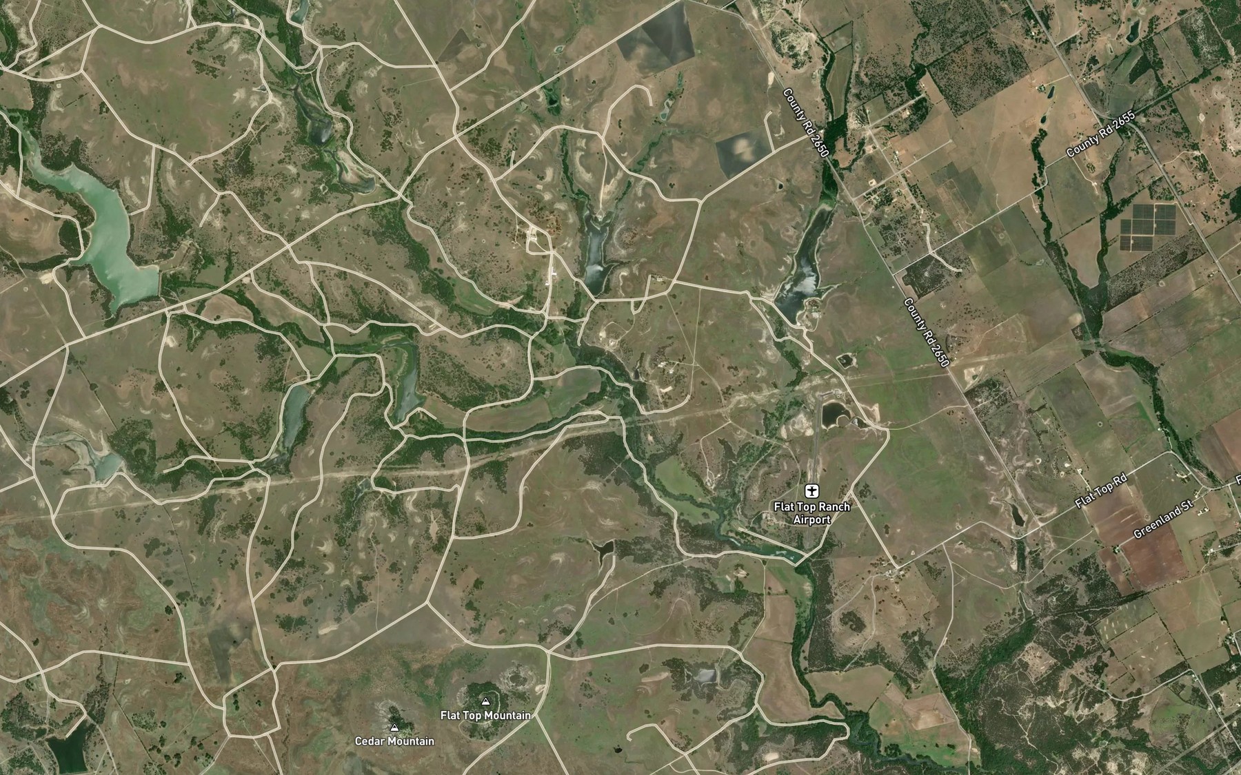 Satellite map of the Rough Creek