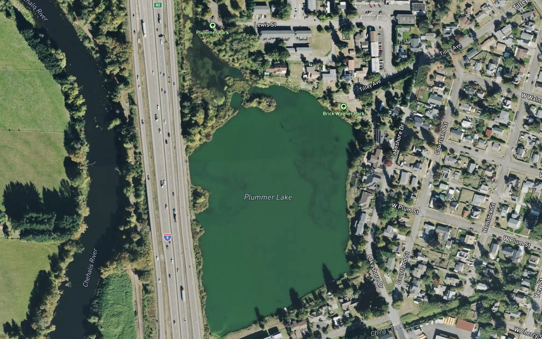 Satellite map of the Plummer Lake