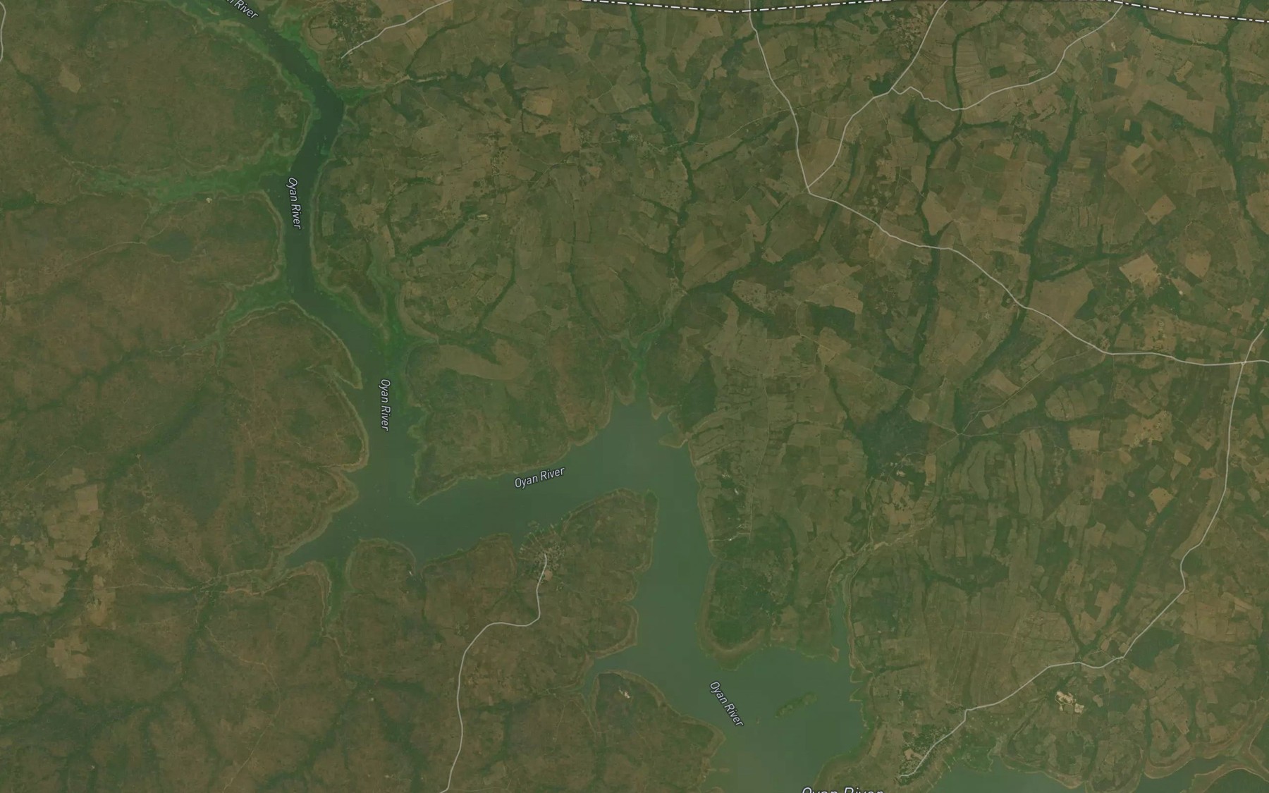 Satellite map of the River Ara