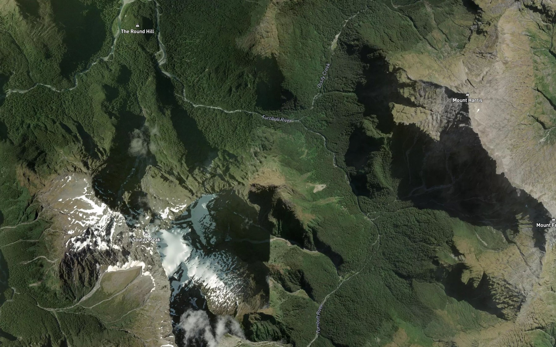 Satellite map of the Abandon Brook