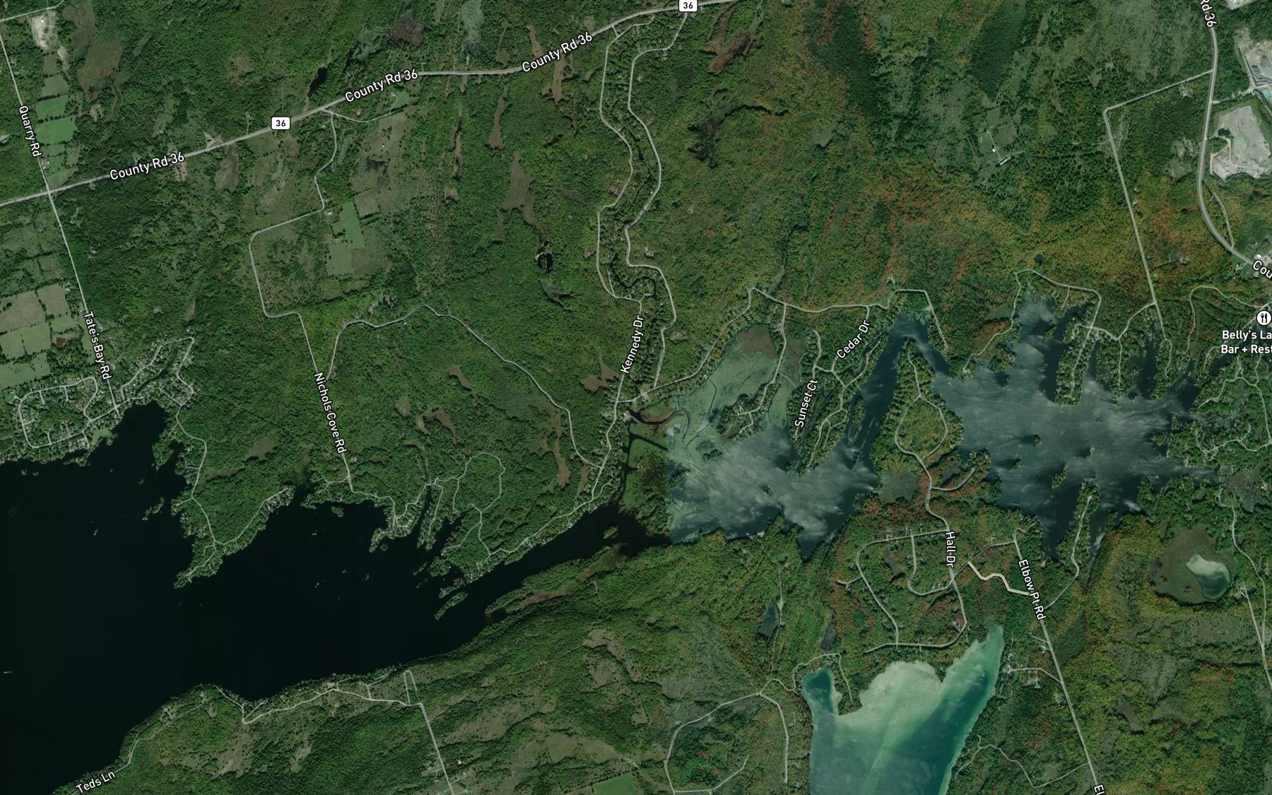 Satellite map of the Miskwaa Ziibi