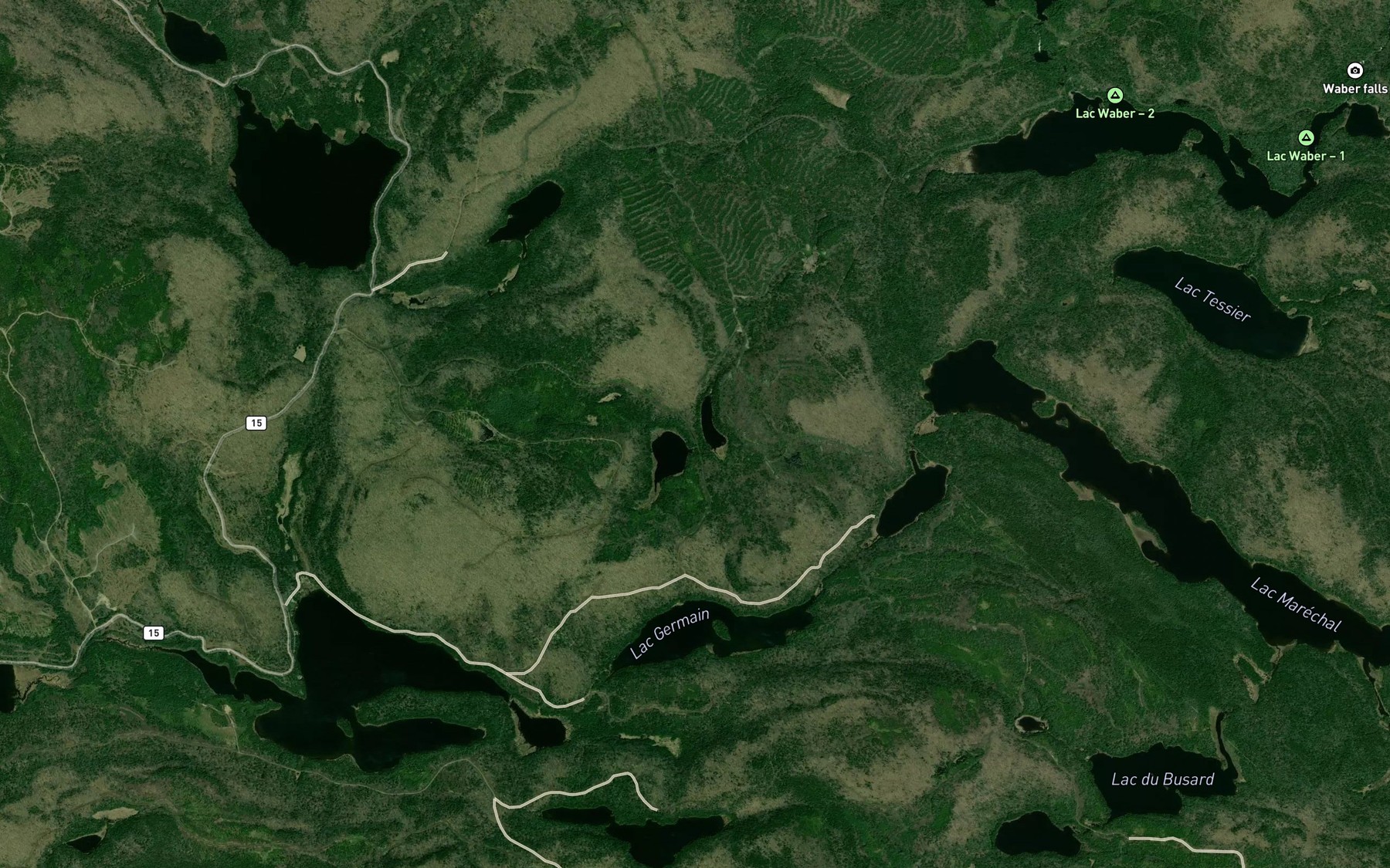 Satellite map of the Lac du Cygne