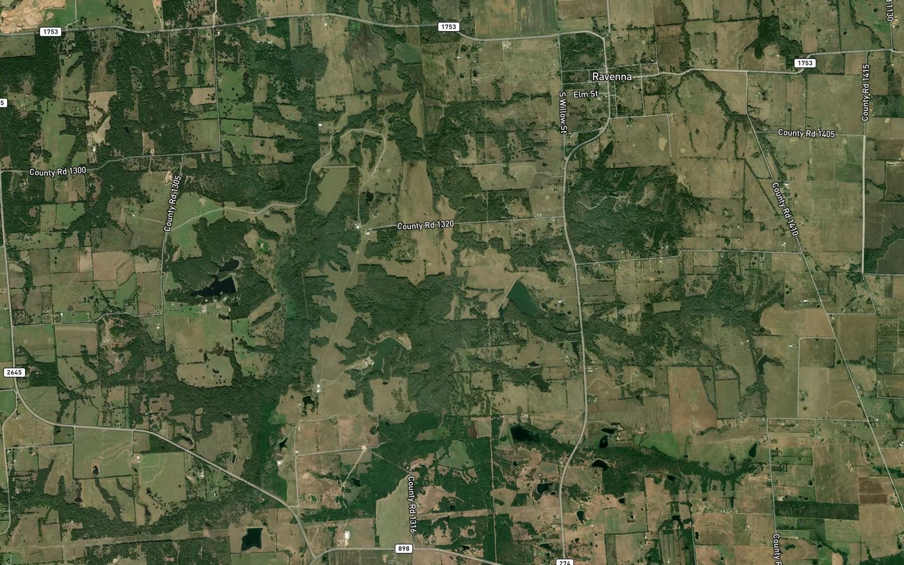 Satellite map of the Wilhoit Branch