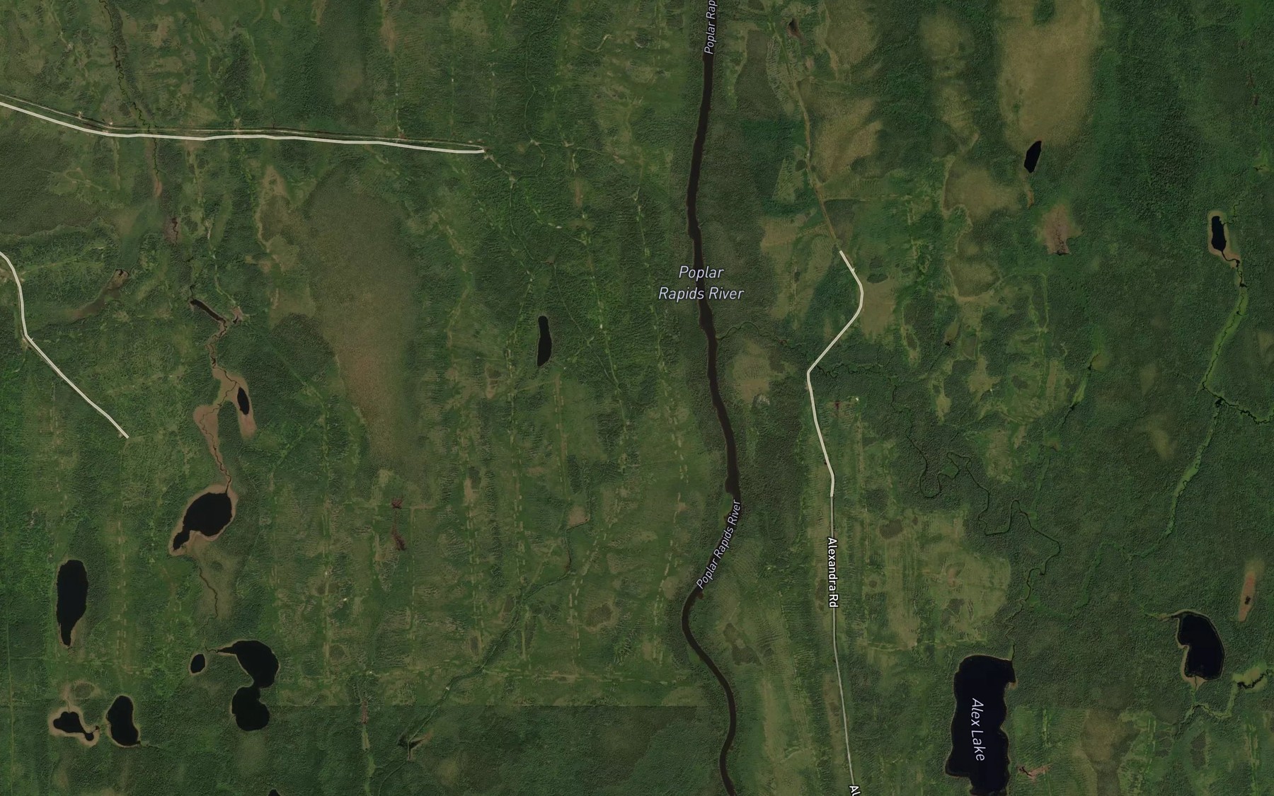 Satellite map of the Alex Creek