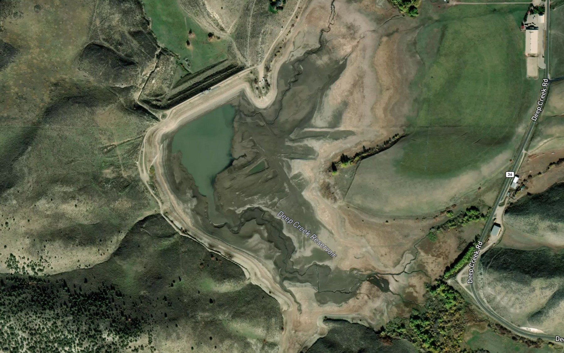 Satellite map of the Deep Creek Reservoir