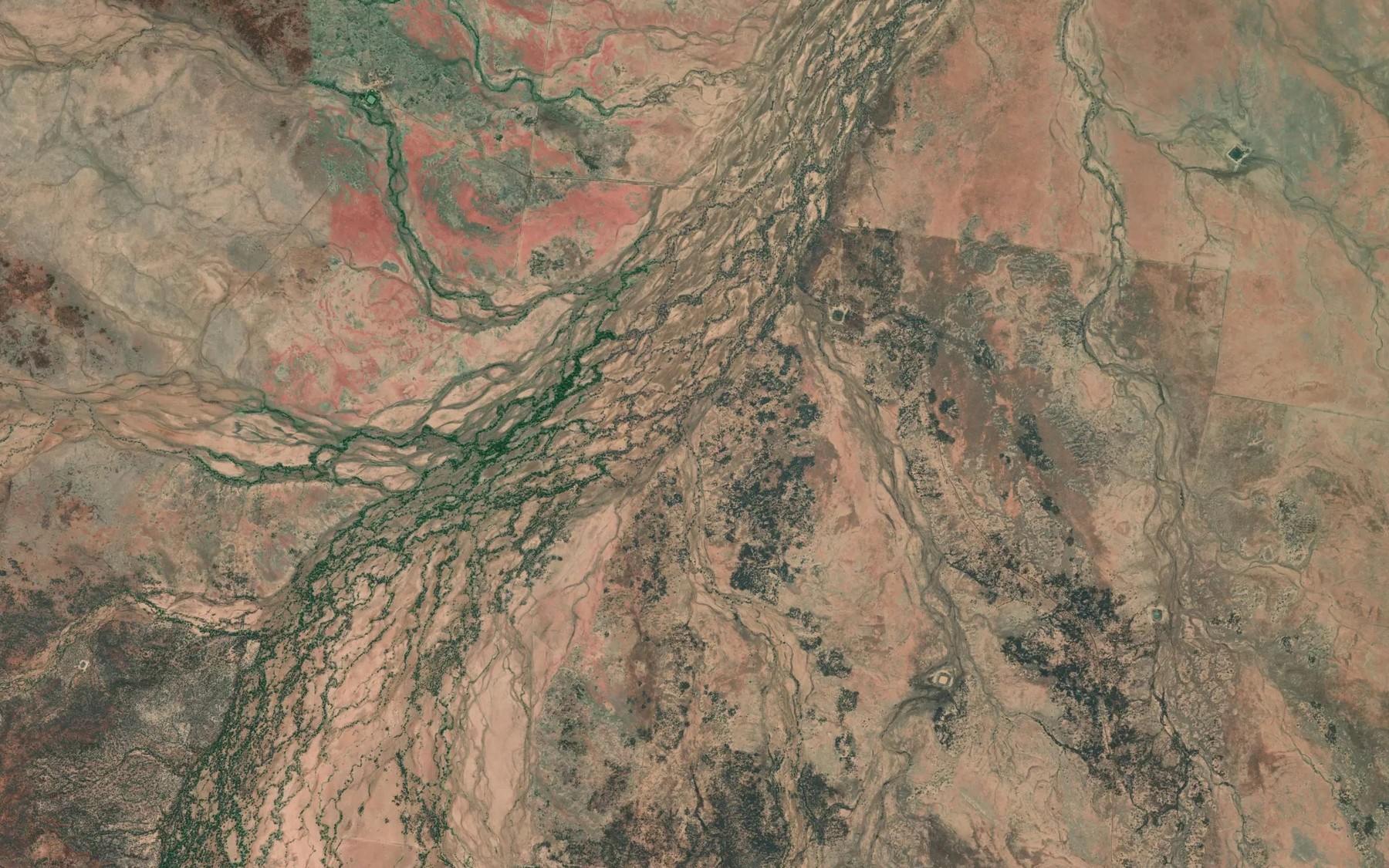 Satellite map of the Clayton Creek
