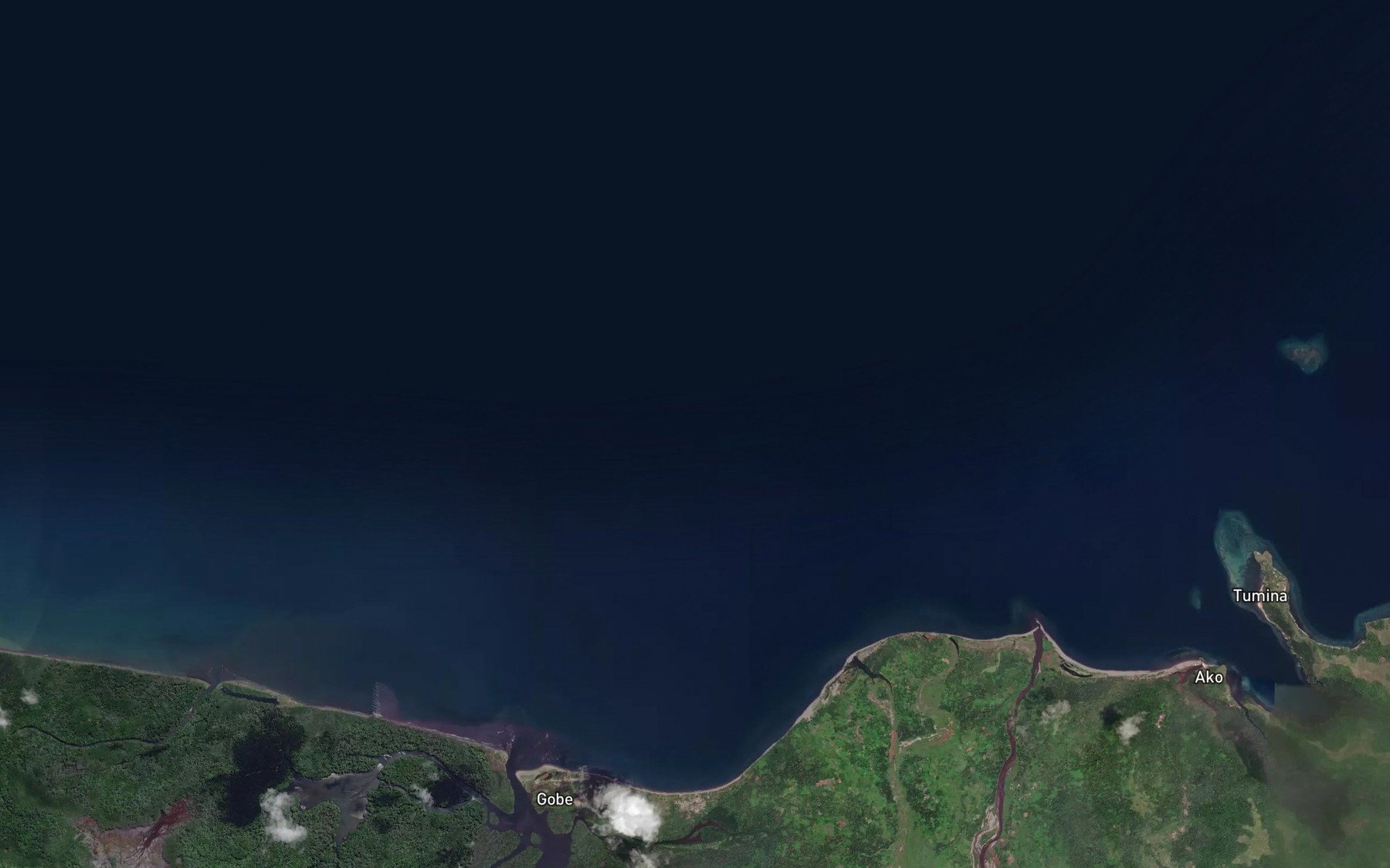 Satellite map of the Curtis Reef