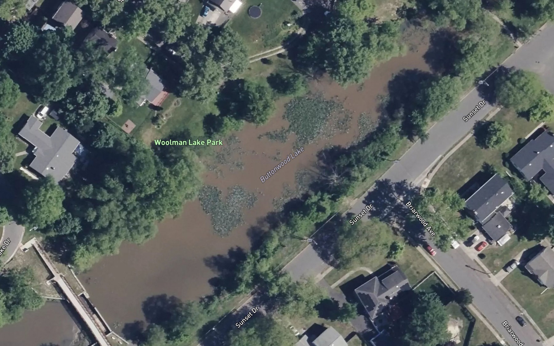 Satellite map of the Buttonwood Lake