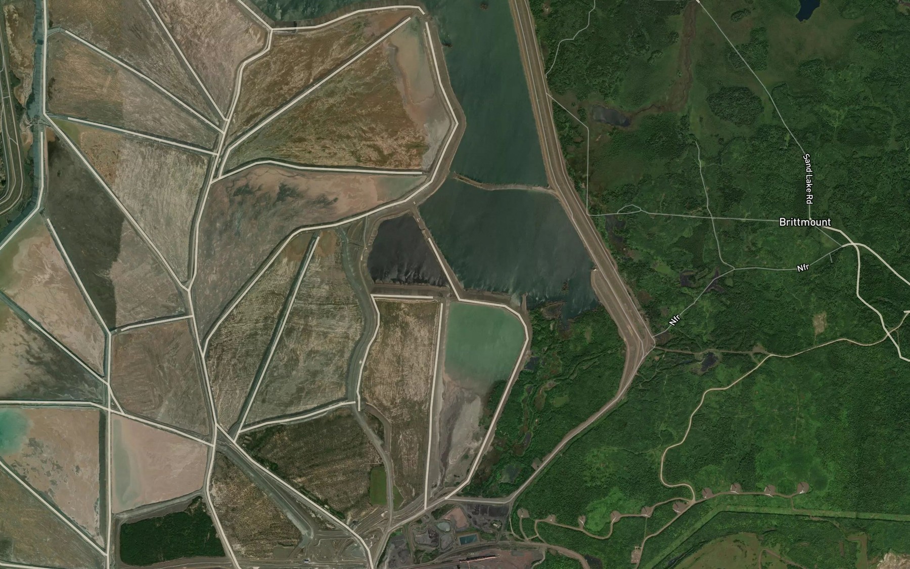 Satellite map of the Minntac Tailings Basin Cell One