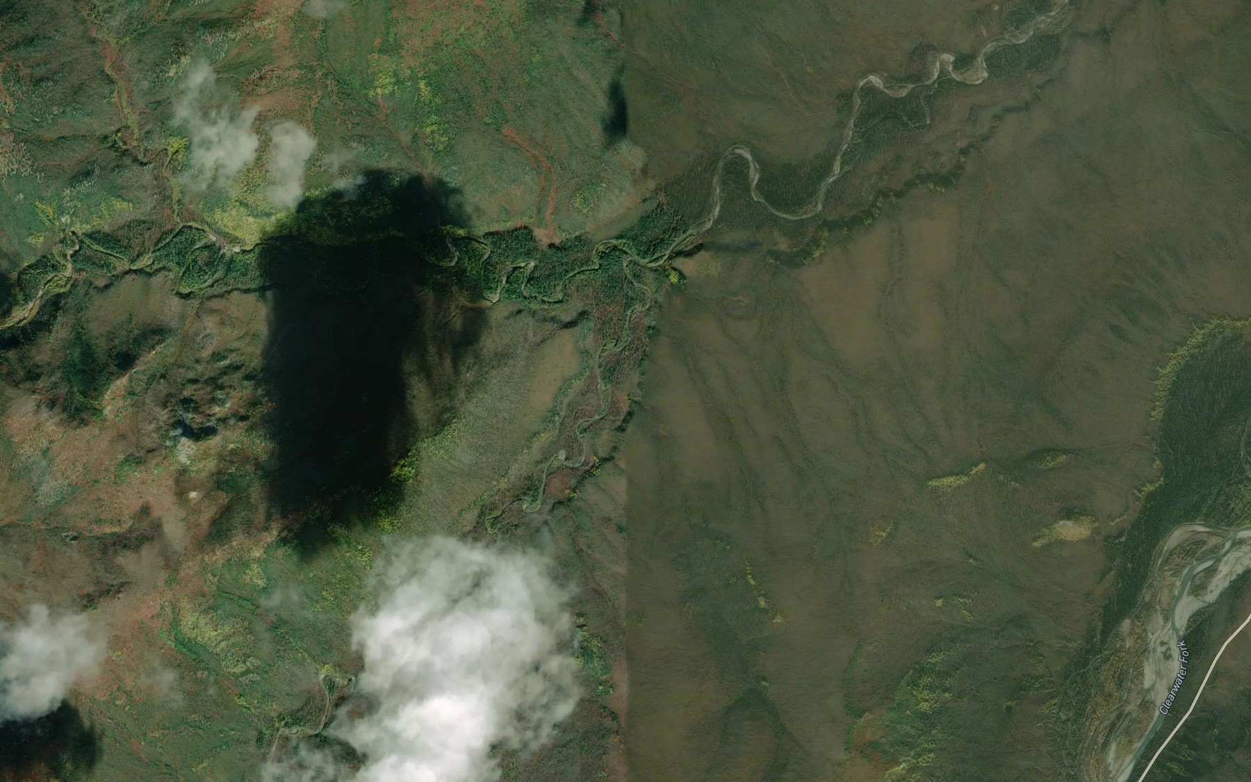 Satellite map of the Myers Creek