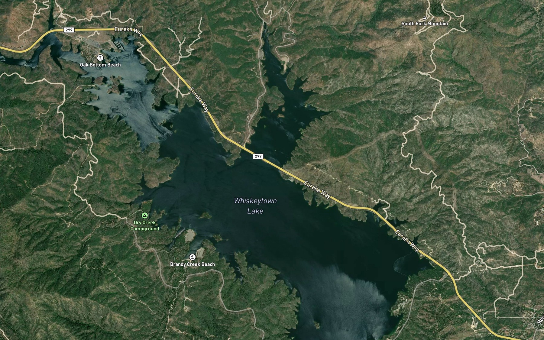 Satellite map of the Whiskey Creek