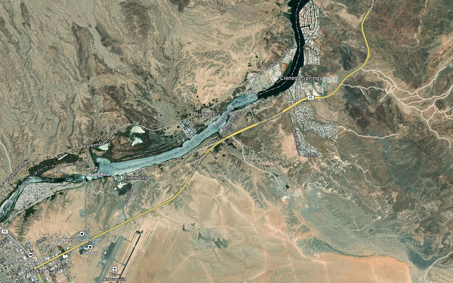 Satellite map of the Osborne Wash