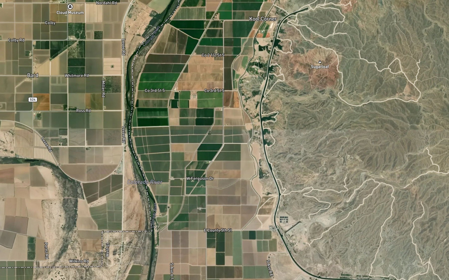 Satellite map of the McPherson Canal