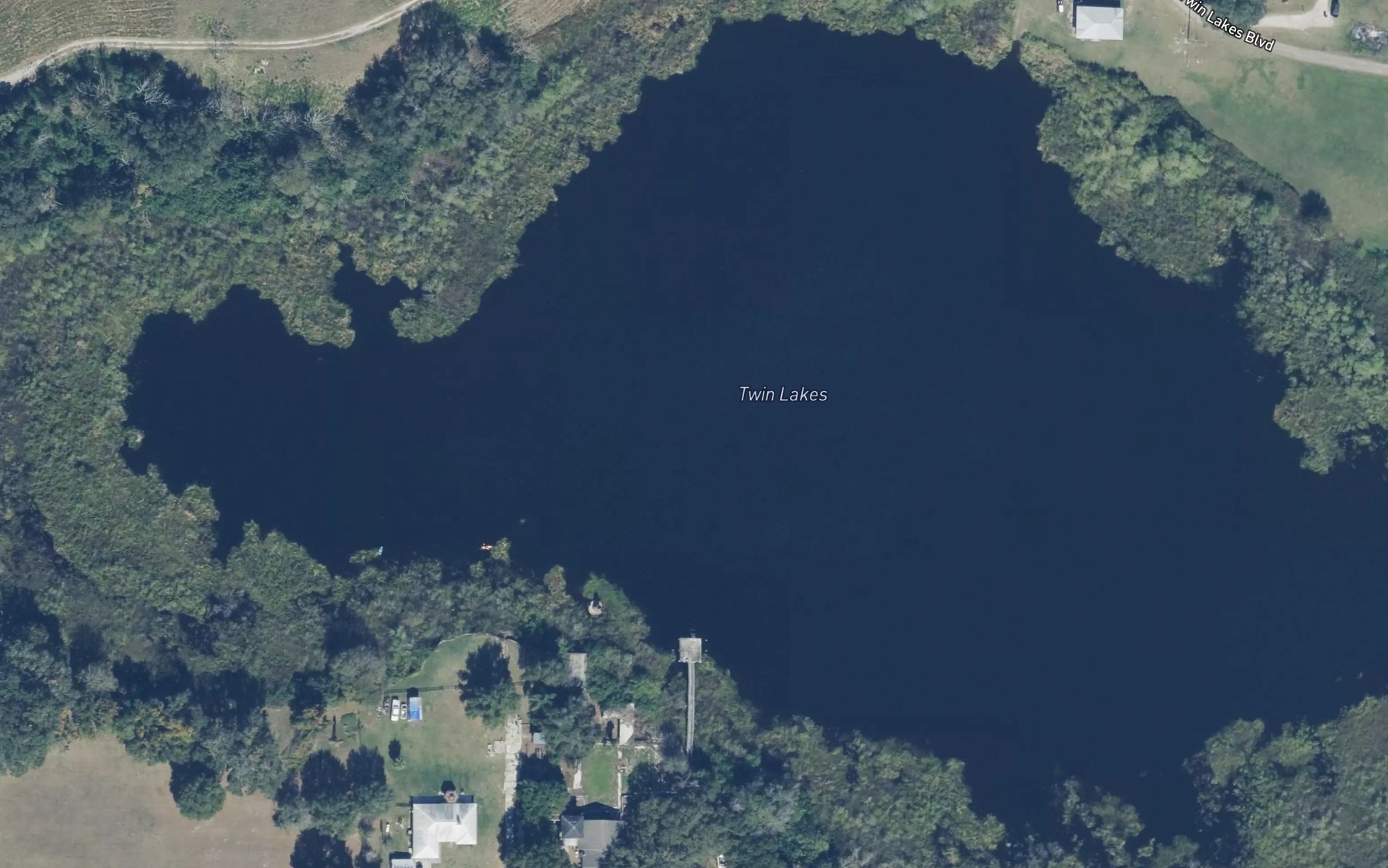Satellite map of the Twin Lakes