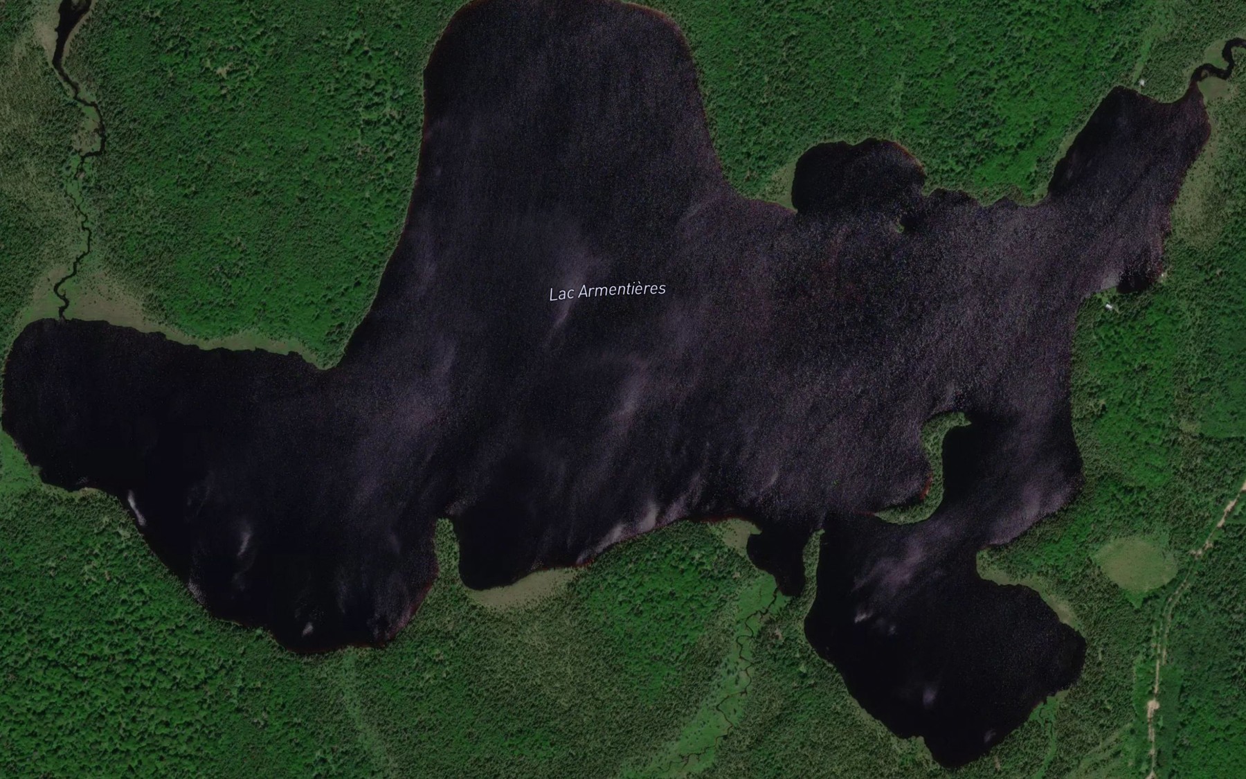 Satellite map of the Lac Armentieres
