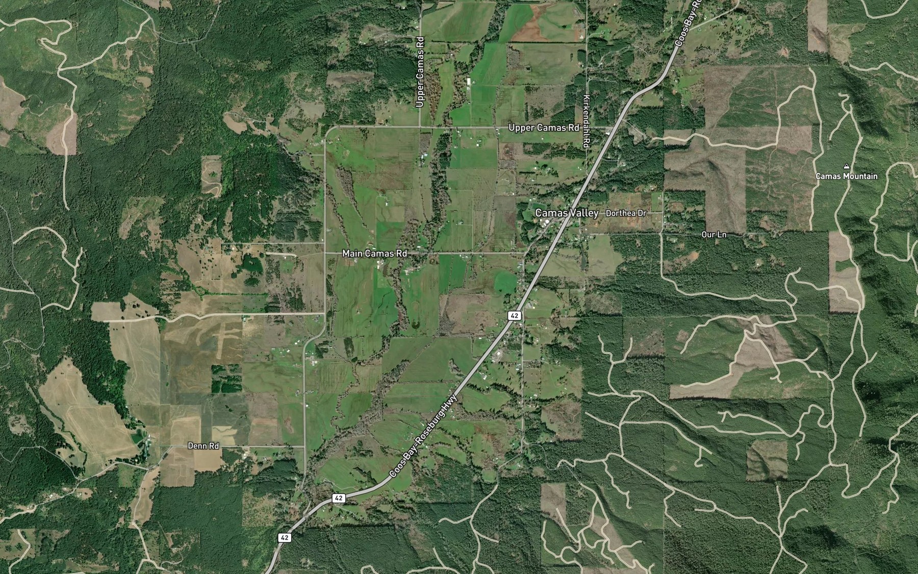 Satellite map of the Kirkendall Branch