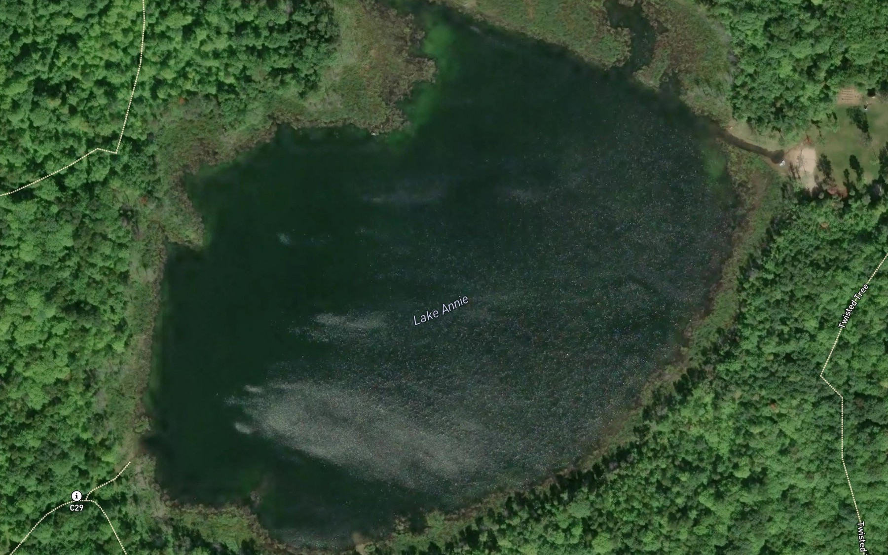 Satellite map of the Lake Annie