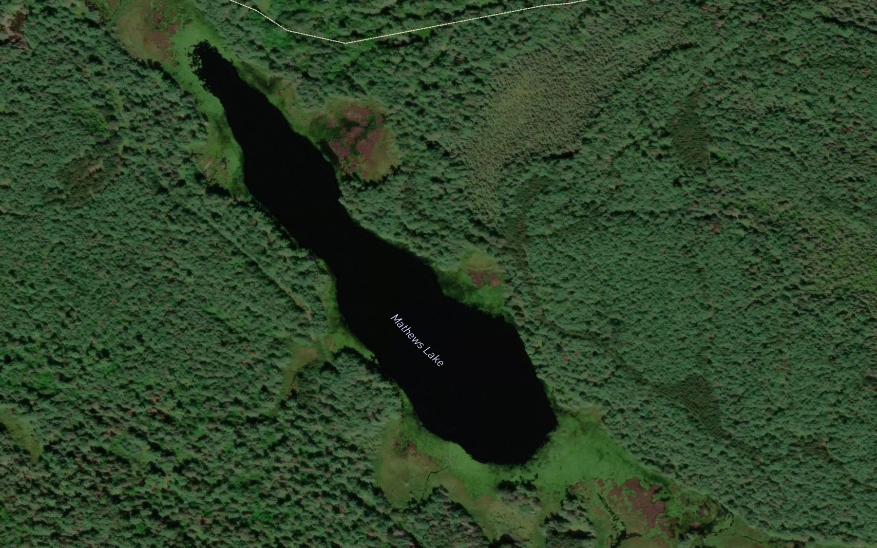 Satellite map of the Mathews Lake