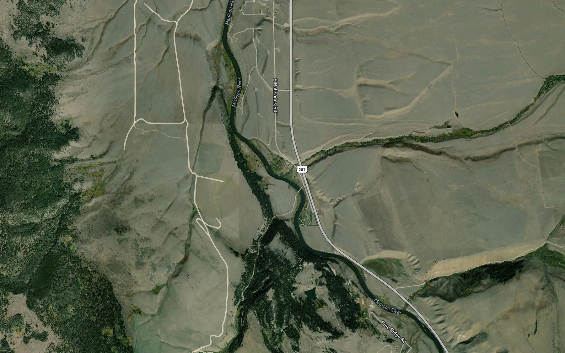 Satellite map of the Wolf Creek