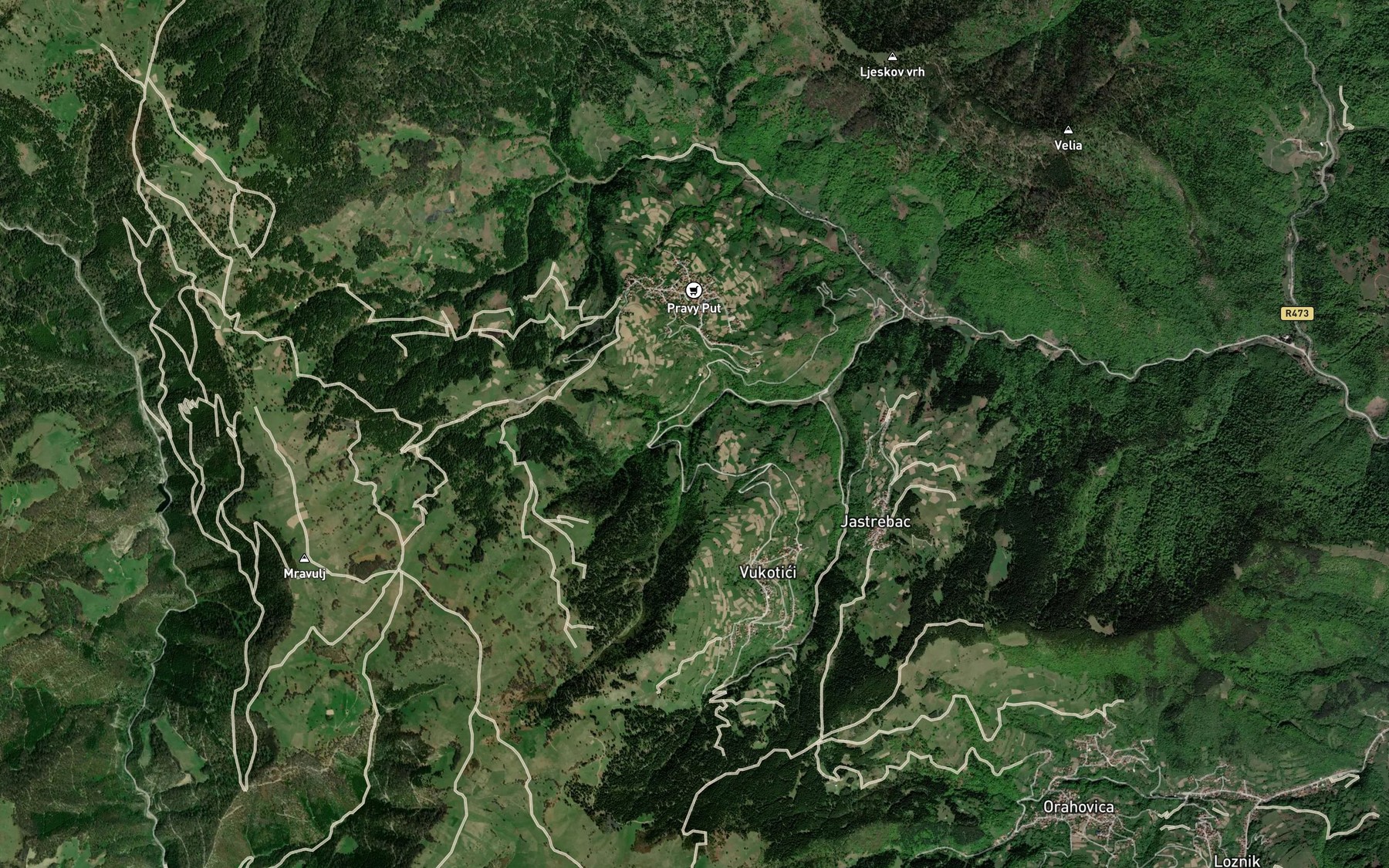 Satellite map of the Pomladski Potok