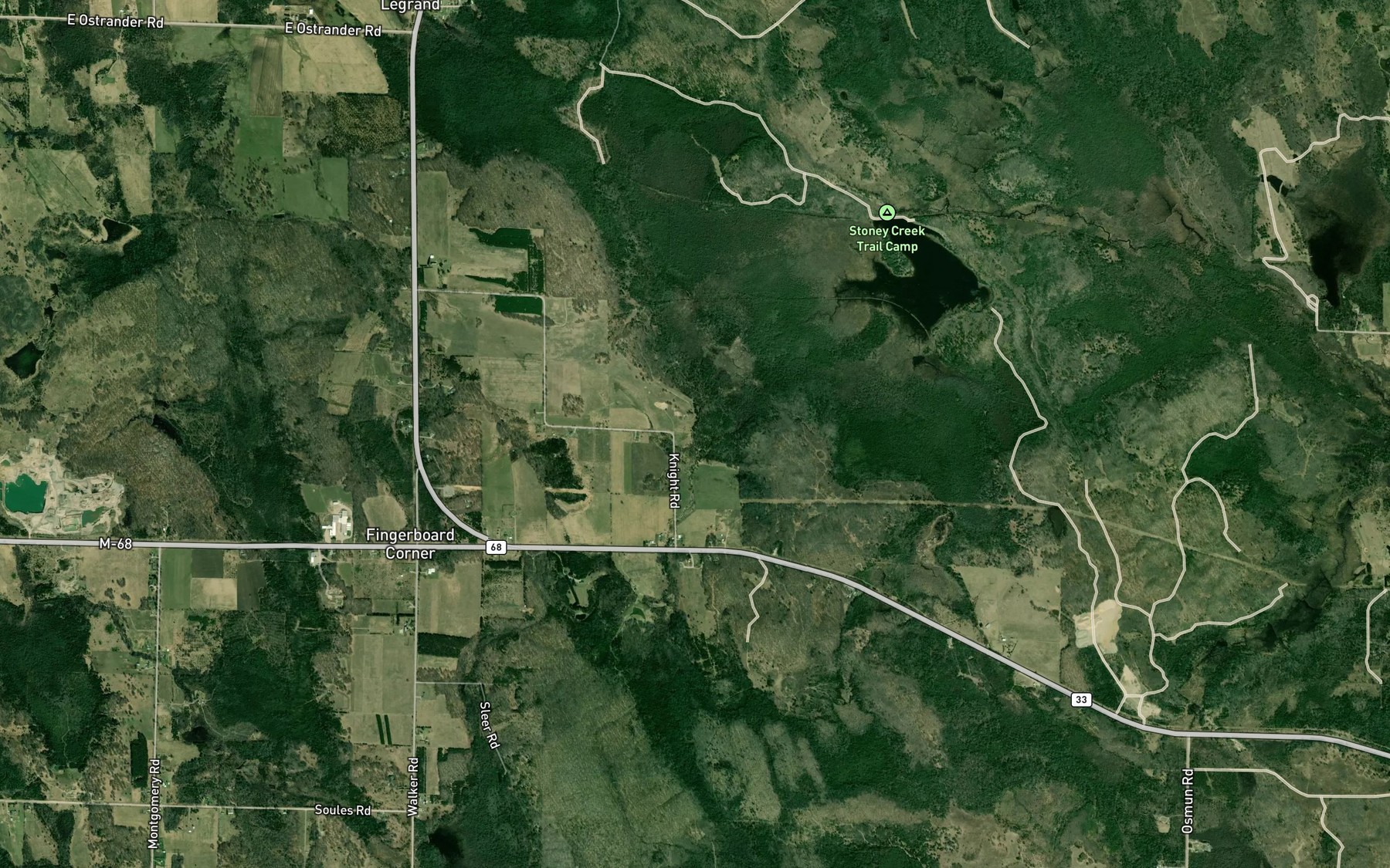 Satellite map of the Adair Creek