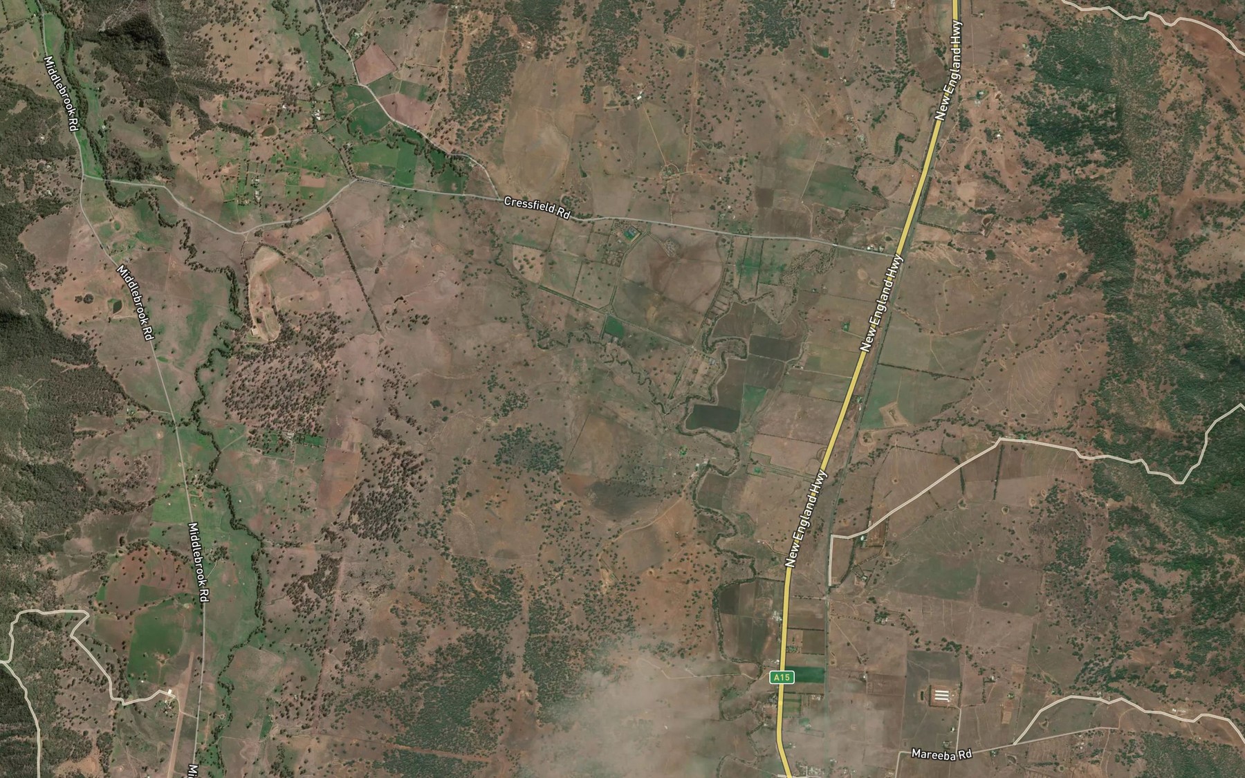 Satellite map of the Dynamrigan Creek