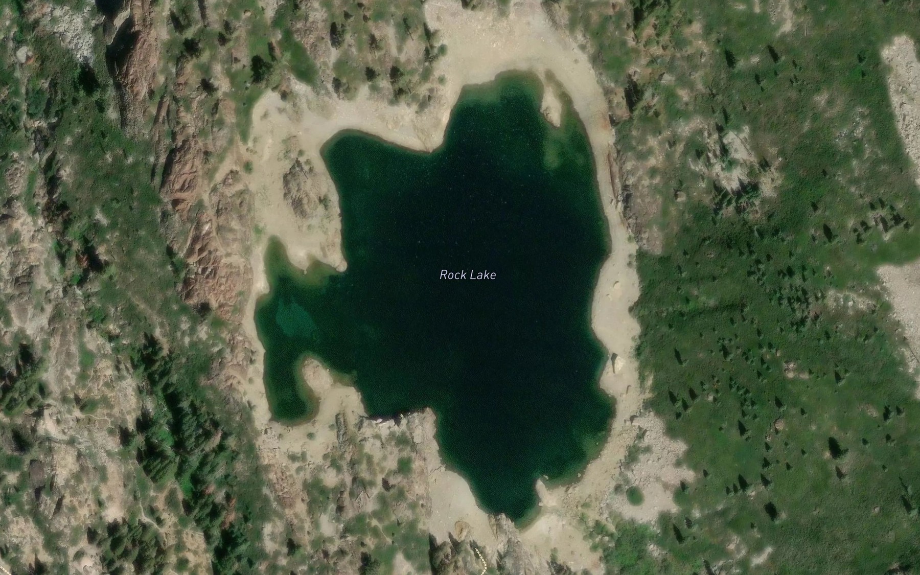 Satellite map of the Rock Lake
