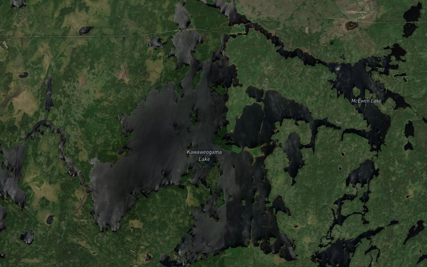 Satellite map of the Kawaweogama Lake