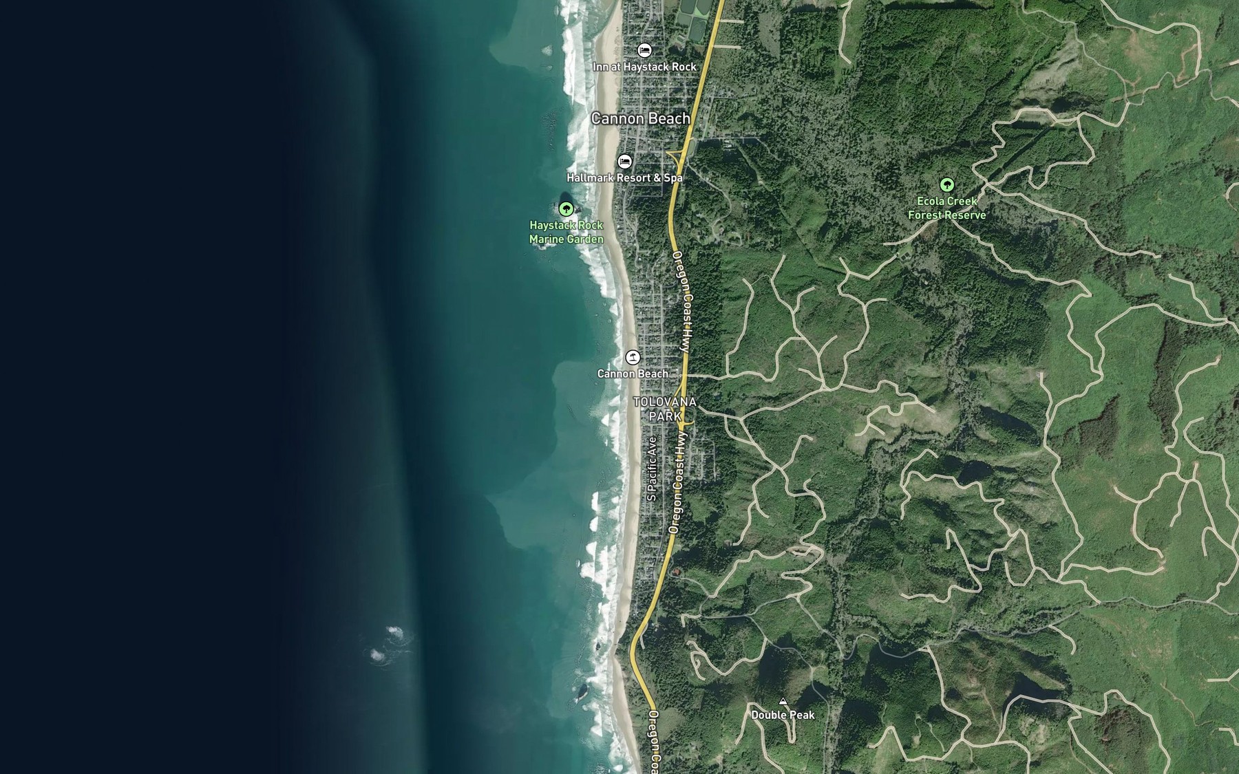Satellite map of the Chisana Creek
