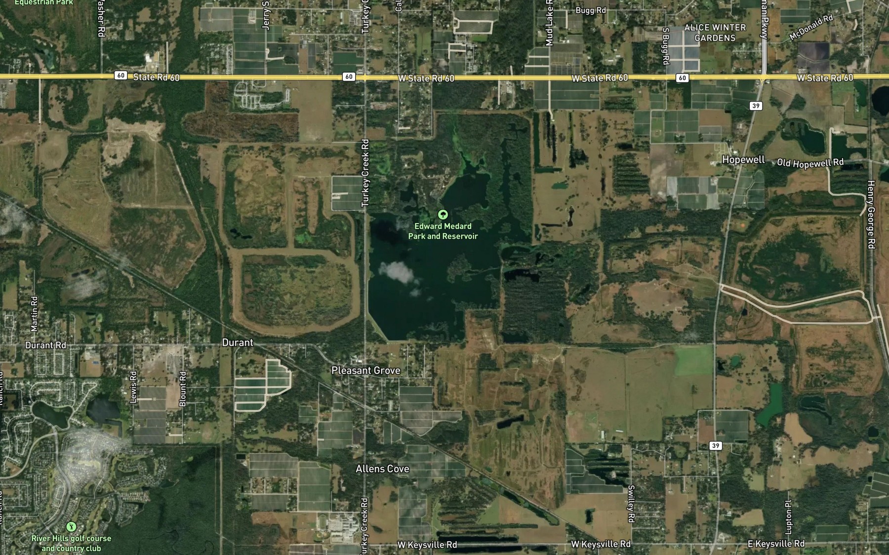 Satellite map of the Medard Island