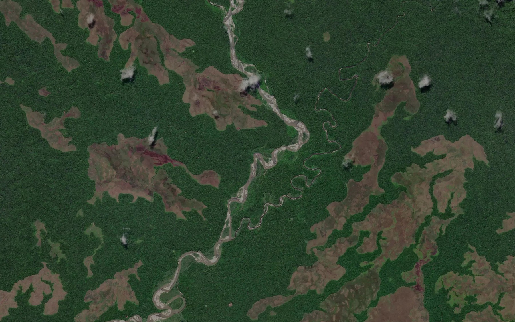 Satellite map of the Yula River