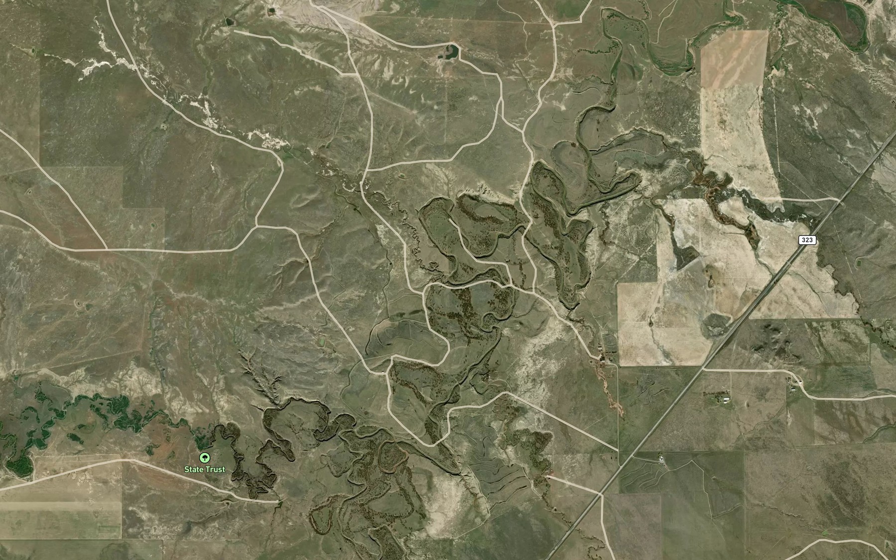 Satellite map of the Short Creek