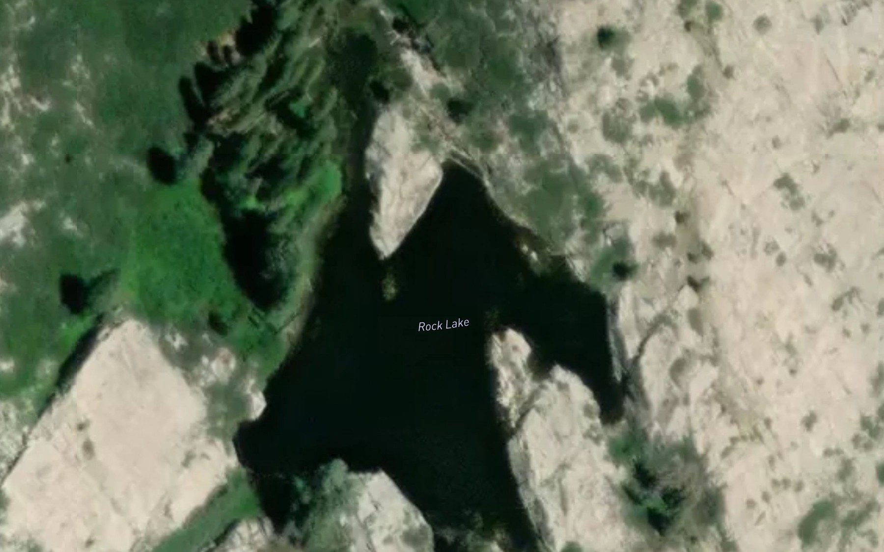 Satellite map of the Rock Lake