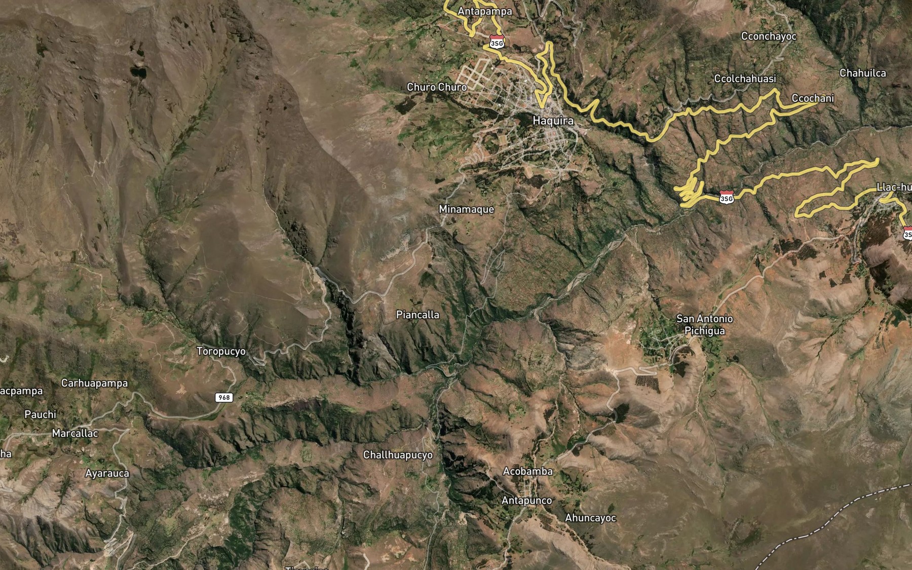 Satellite map of the Rio Collapunco