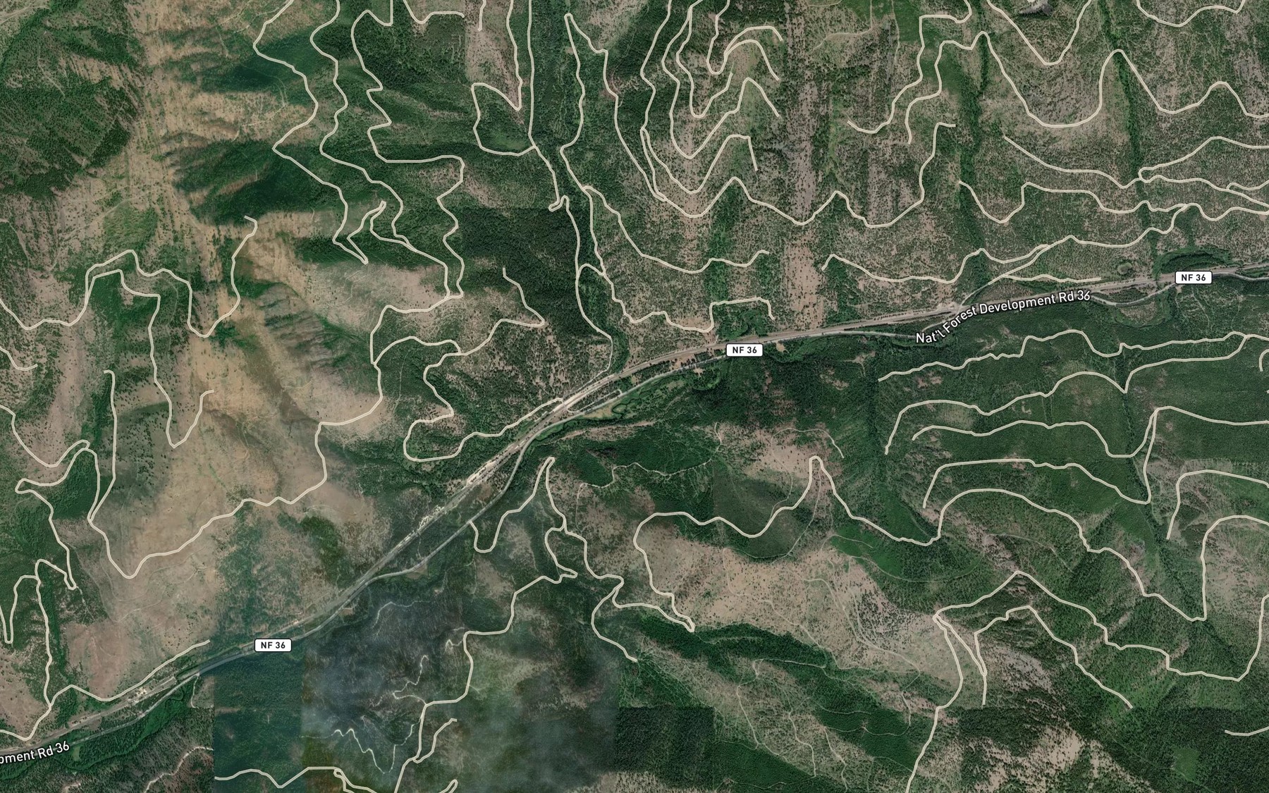 Satellite map of the Richards Creek