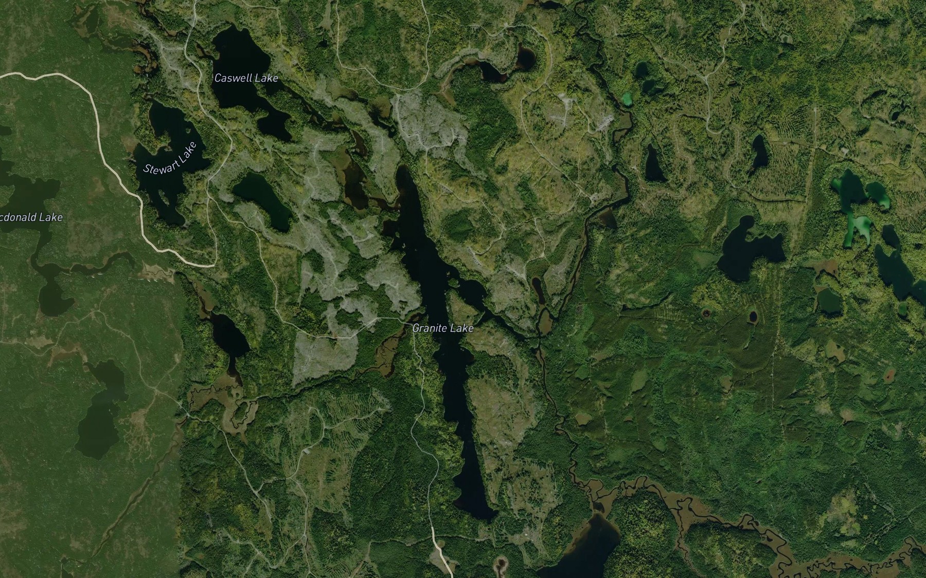 Satellite map of the Chlorus Creek