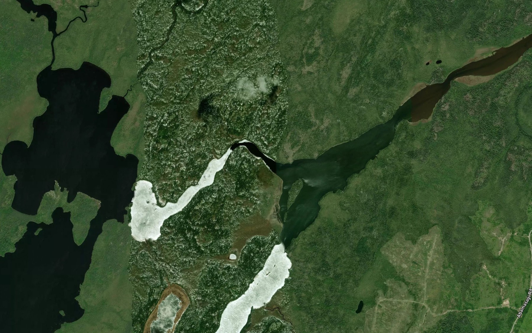 Satellite map of the Brace Creek