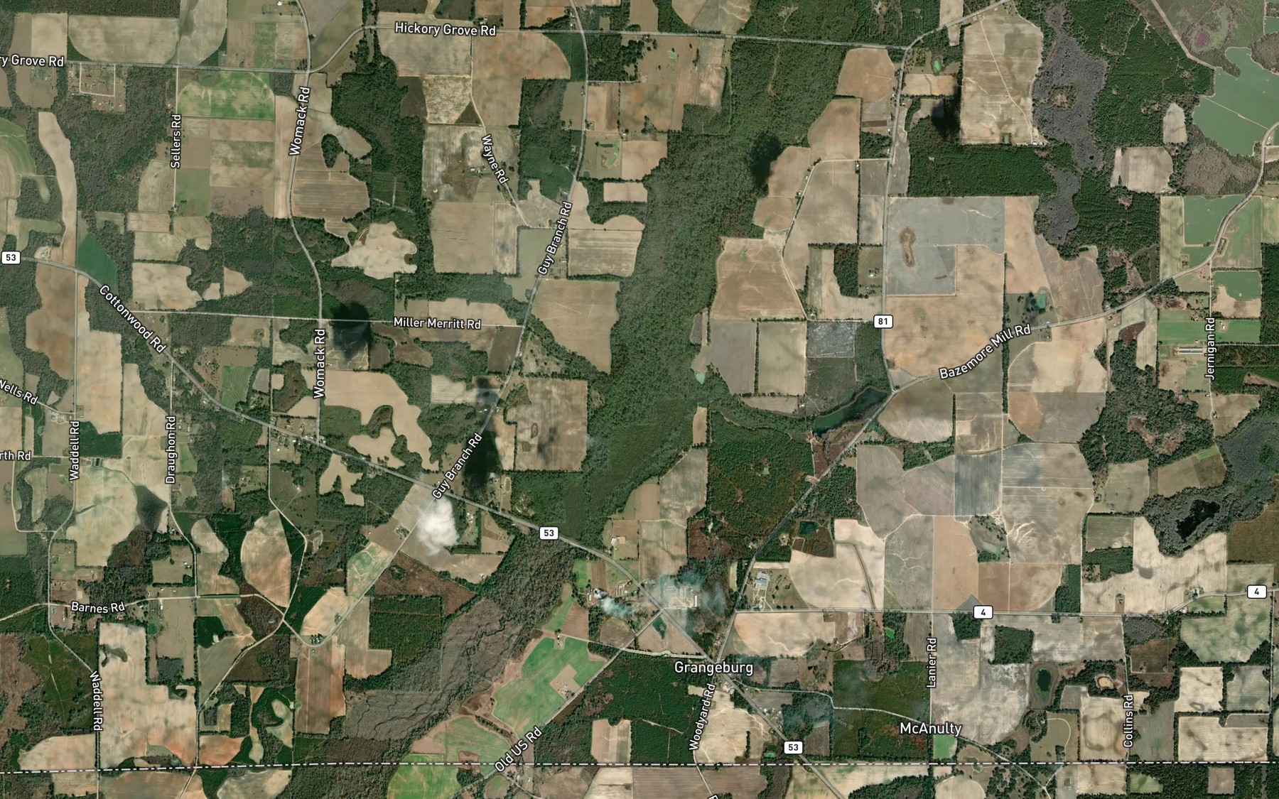 Satellite map of the Bazemores Mill Branch