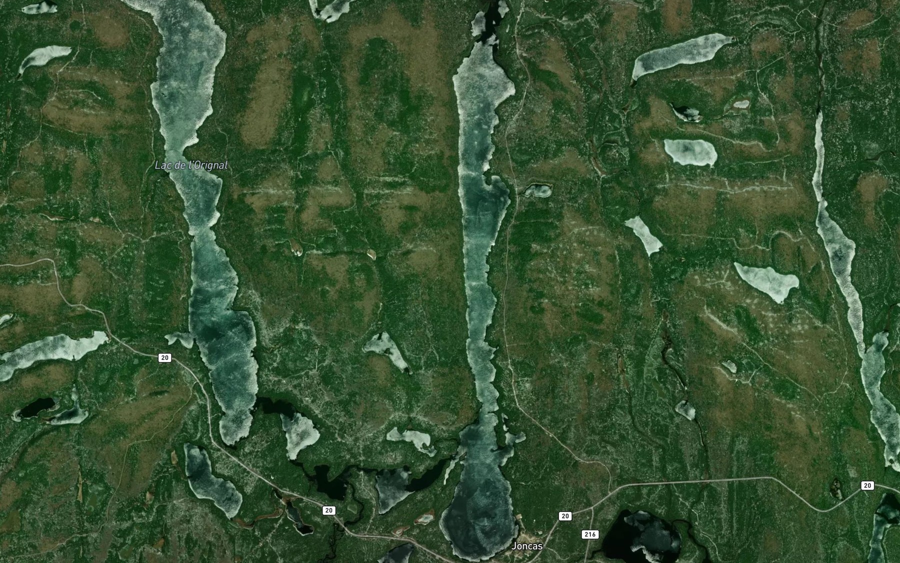 Satellite map of the Lac Joncas