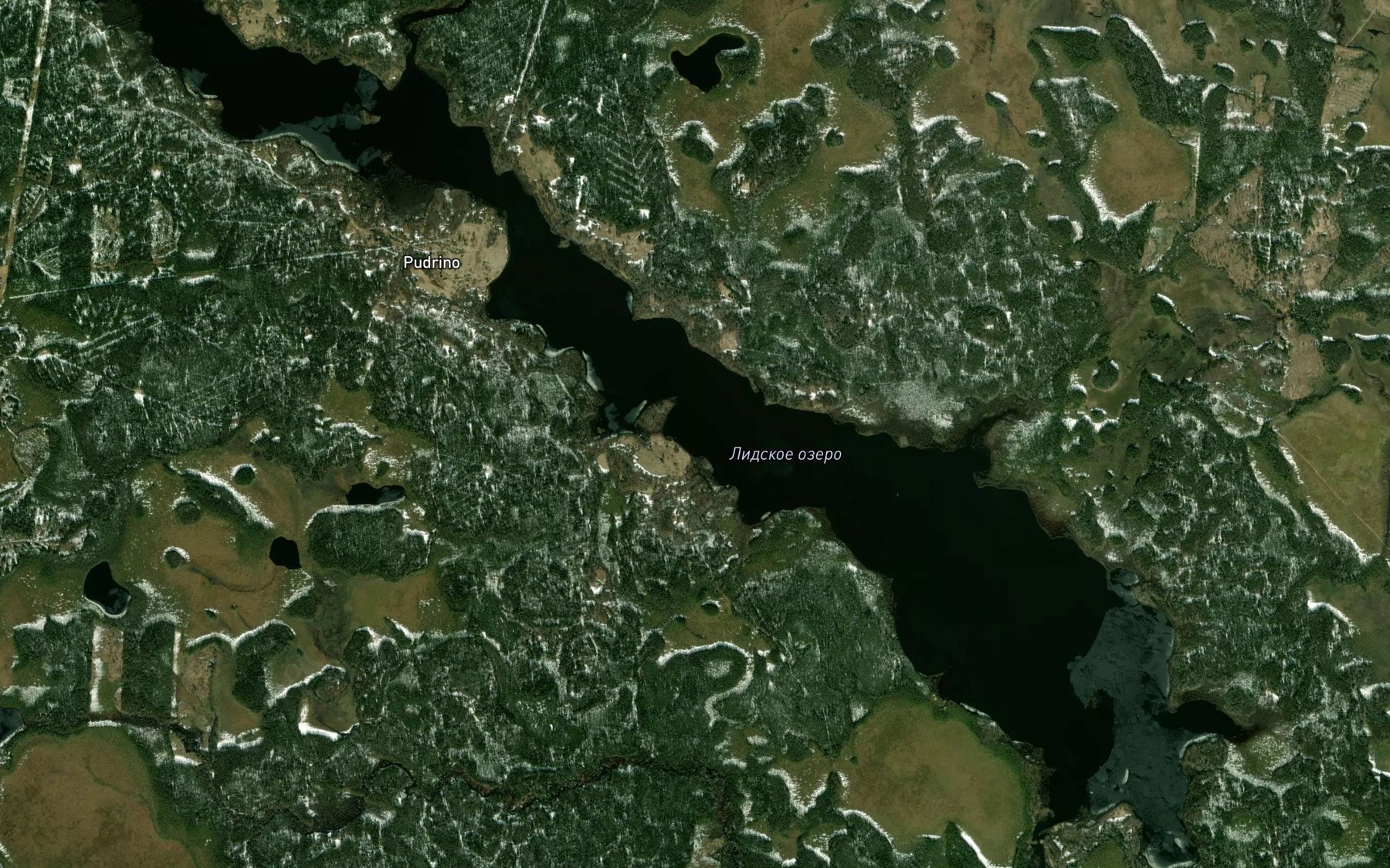 Satellite map of the Ozero Lidskoye