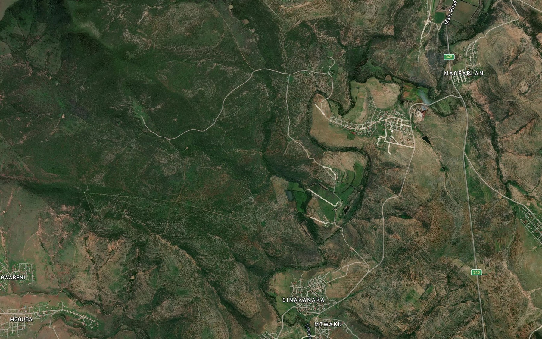 Satellite map of the Evergreen Stream